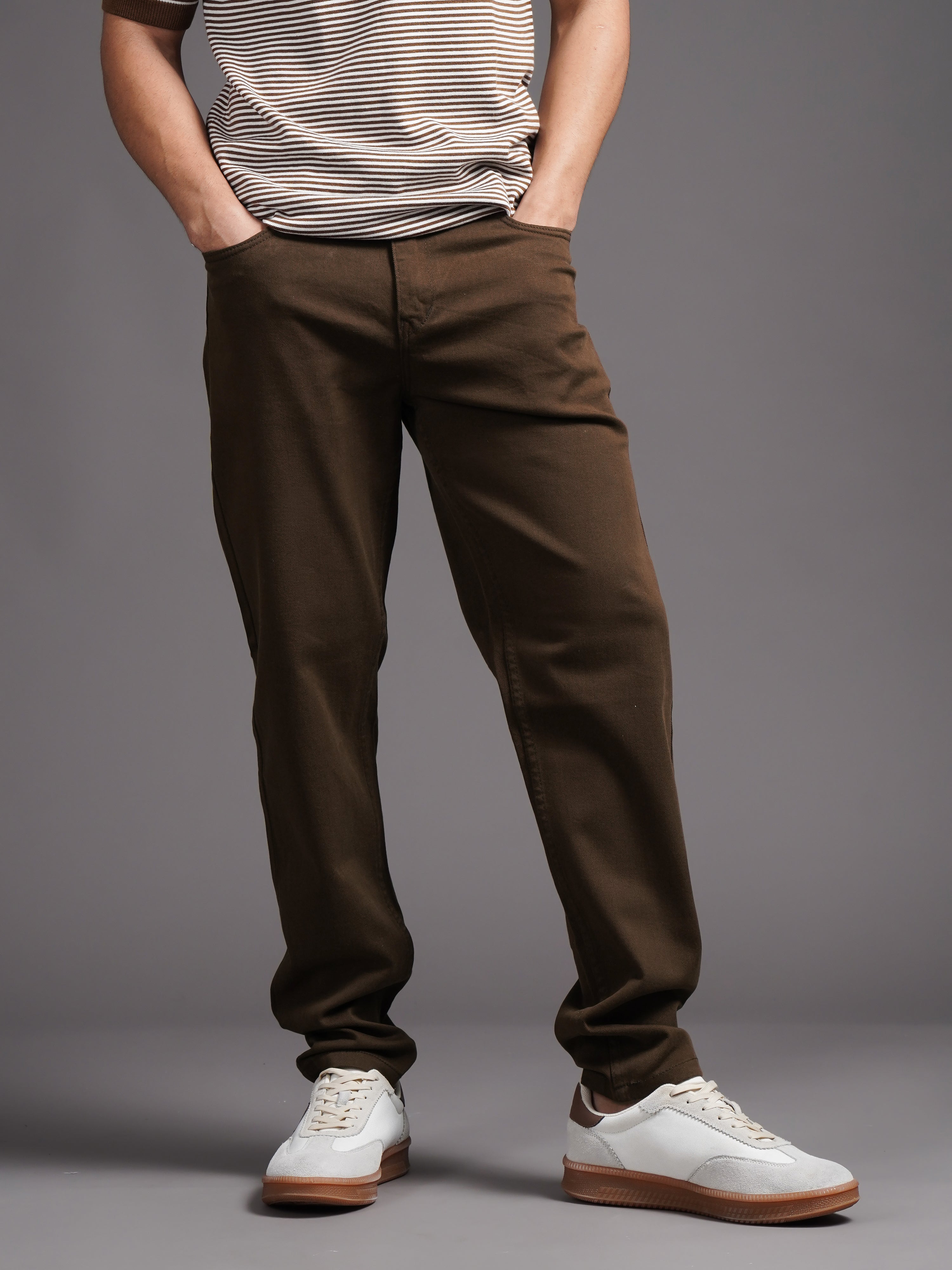 Men Mavik Brown Drill Pant