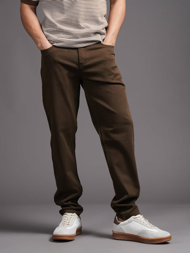 Men Mavik Brown Drill Pant