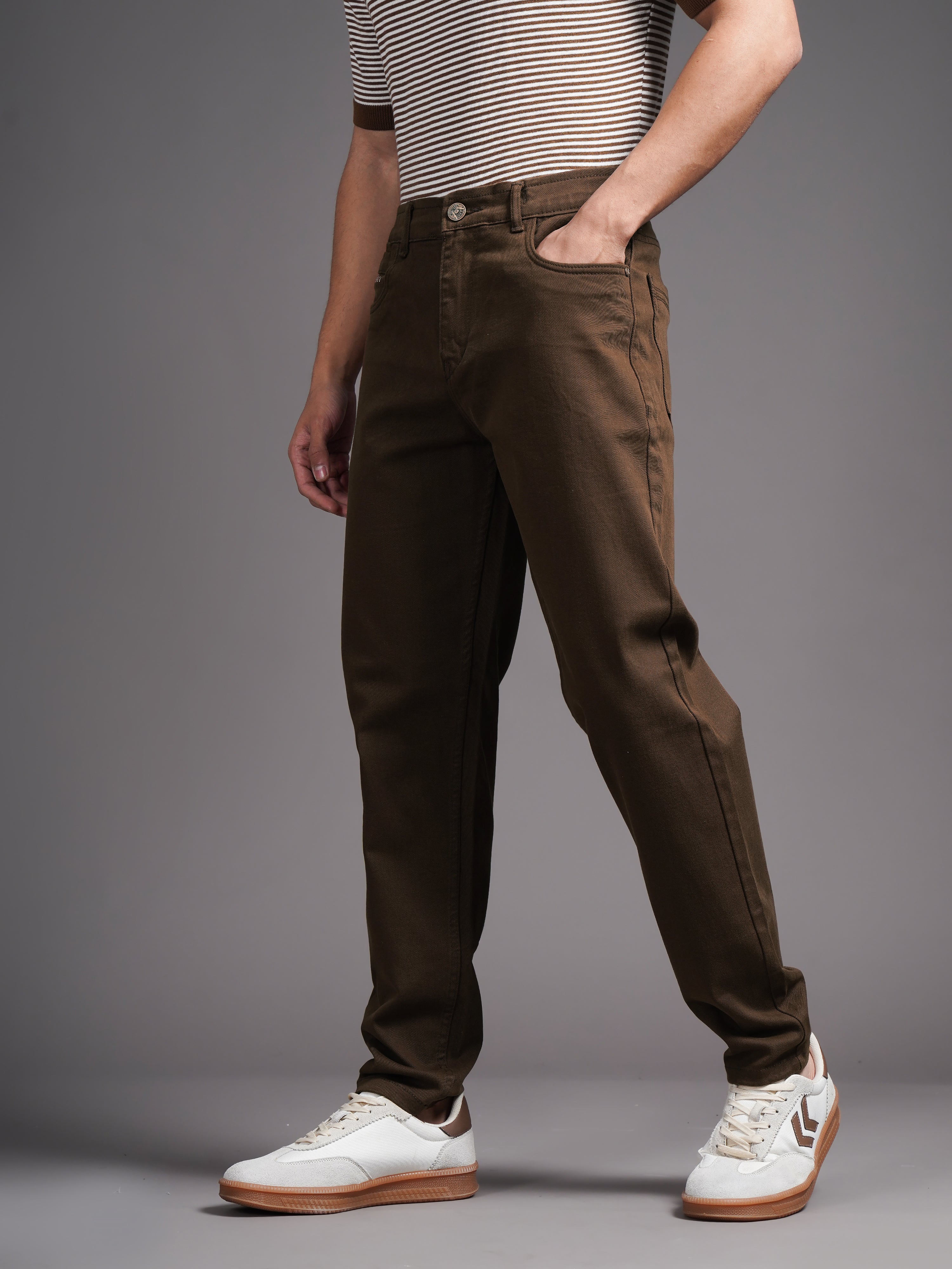 Men Mavik Brown Drill Pant