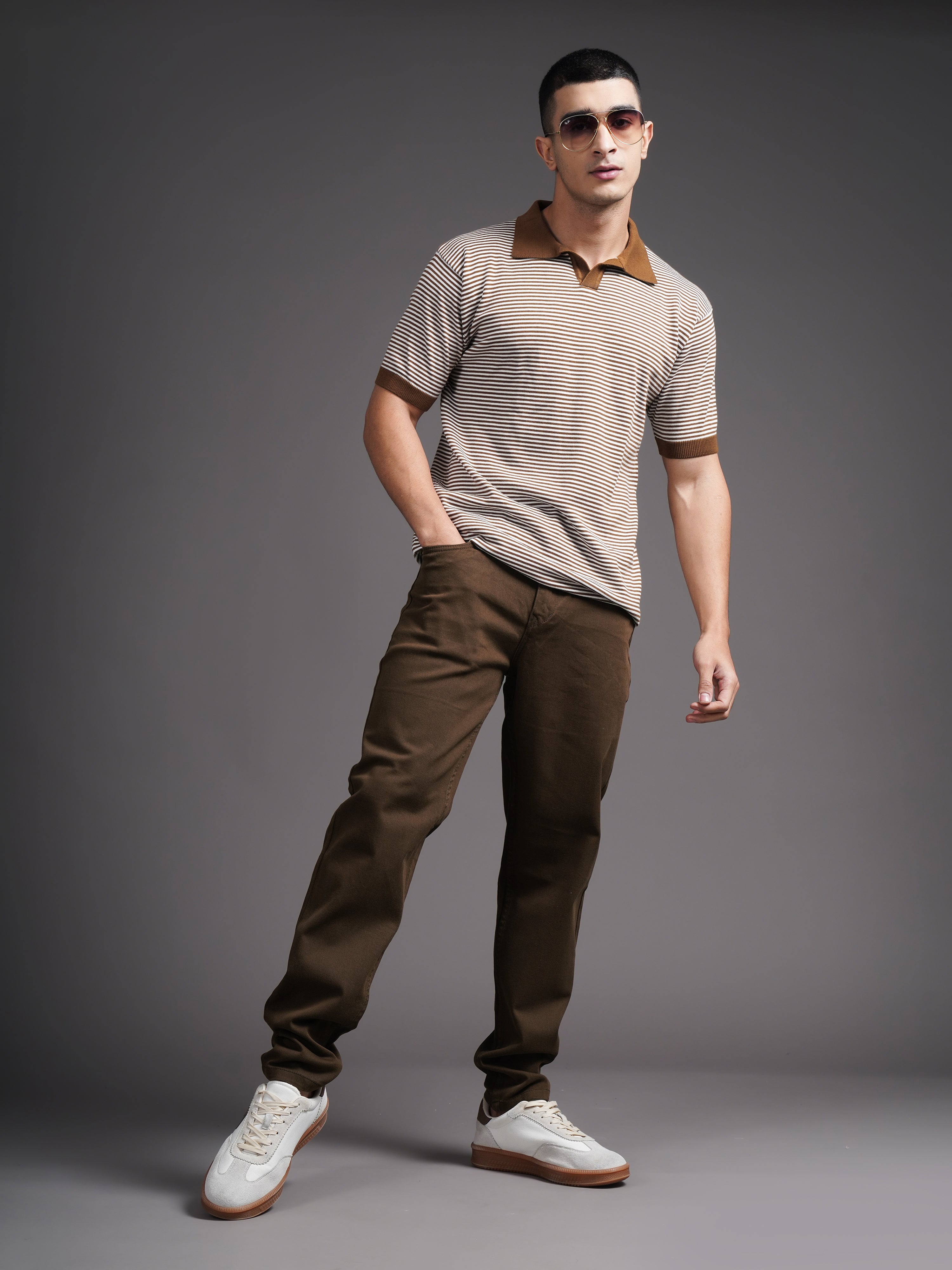 Men Mavik Brown Drill Pant