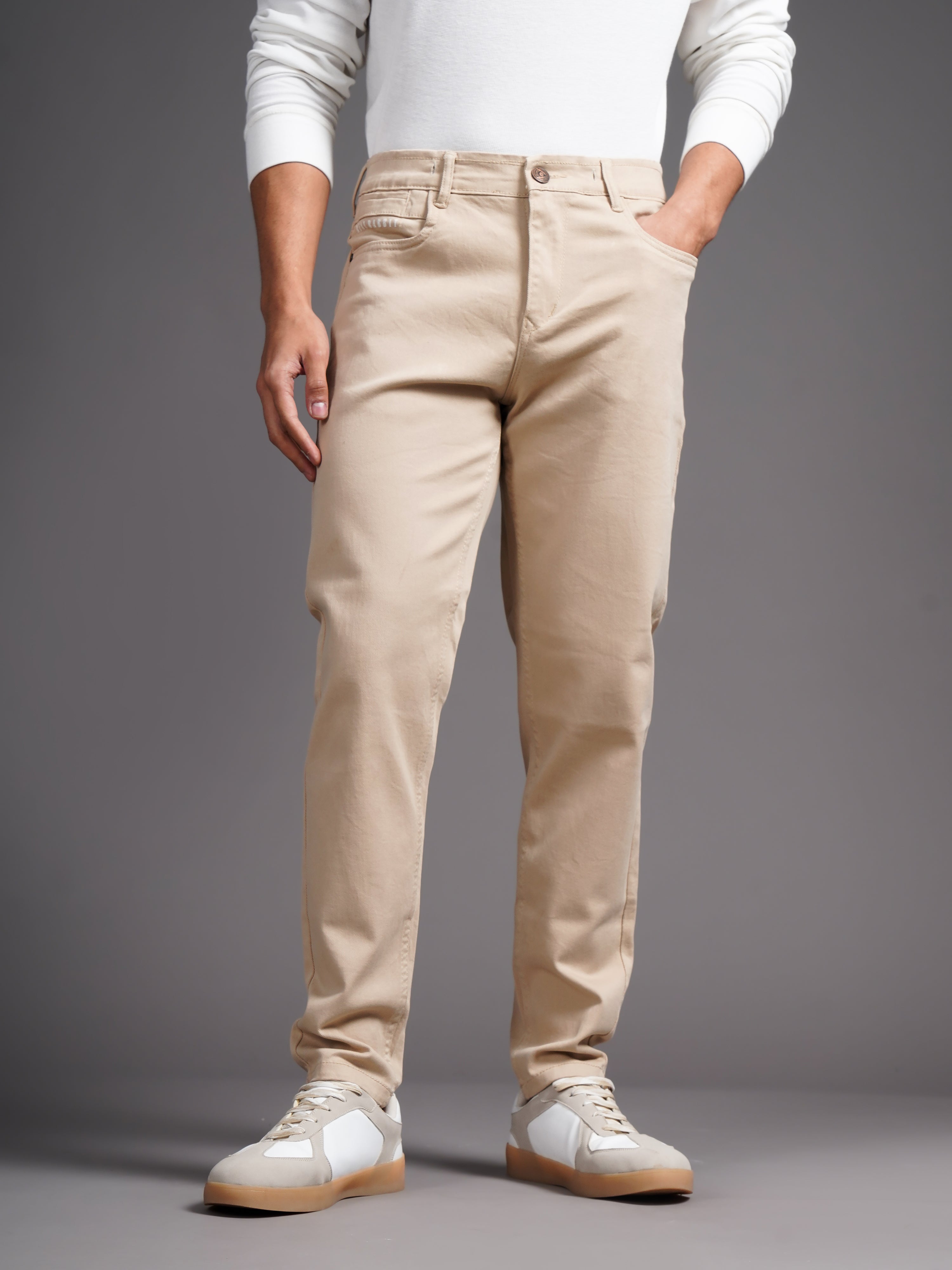 Men Mavik Cream Drill Pant