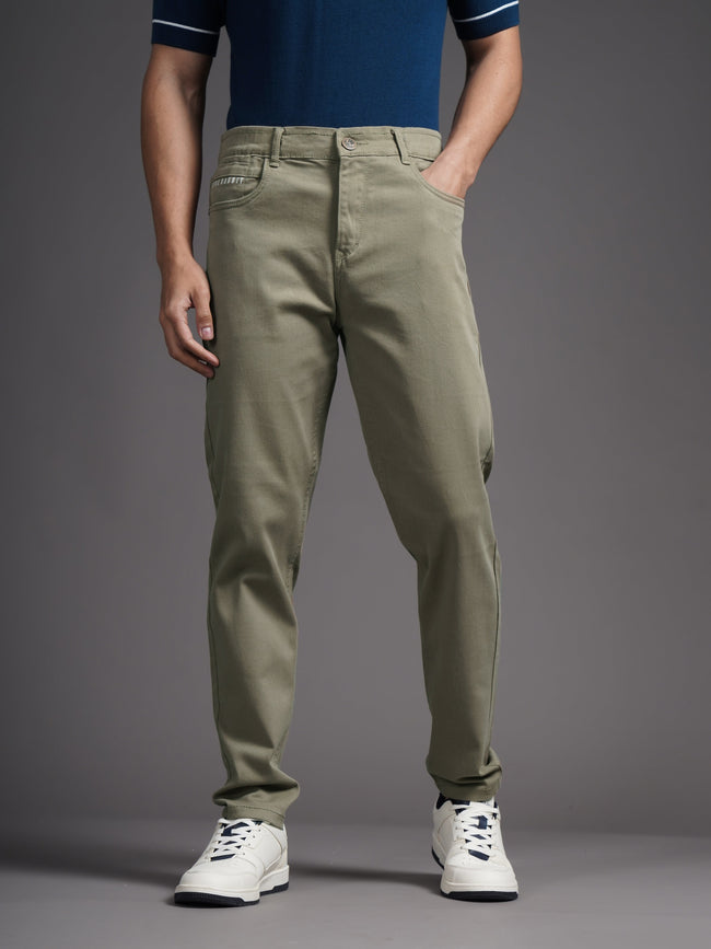 Men Mavik Green Drill Pant