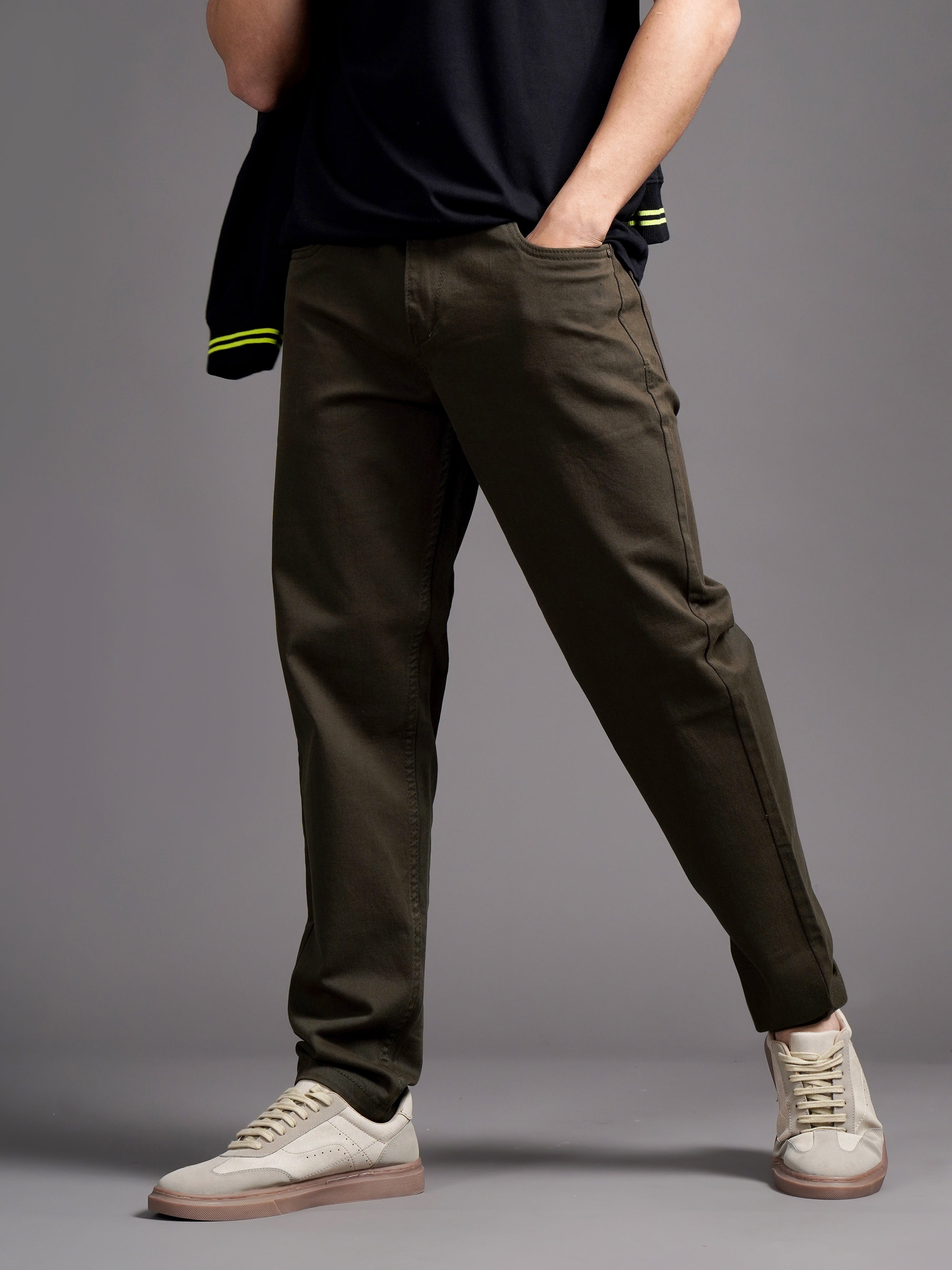 Men Mavik Olive Drill Pant