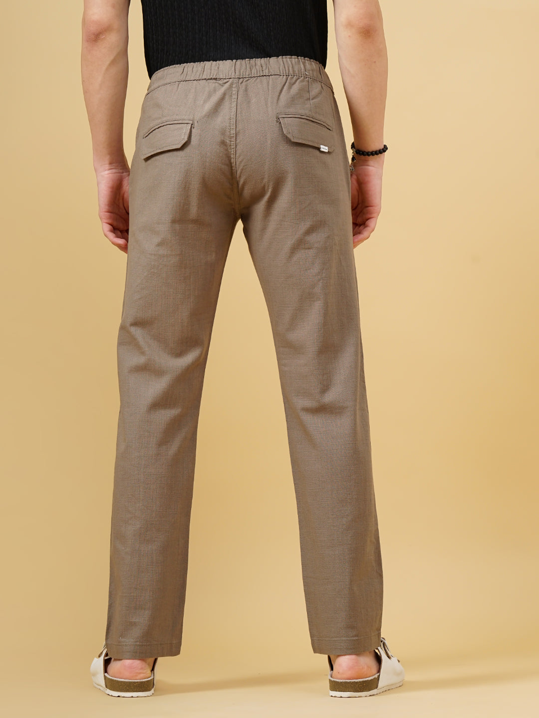Men Darel Brown Linen Trouser
