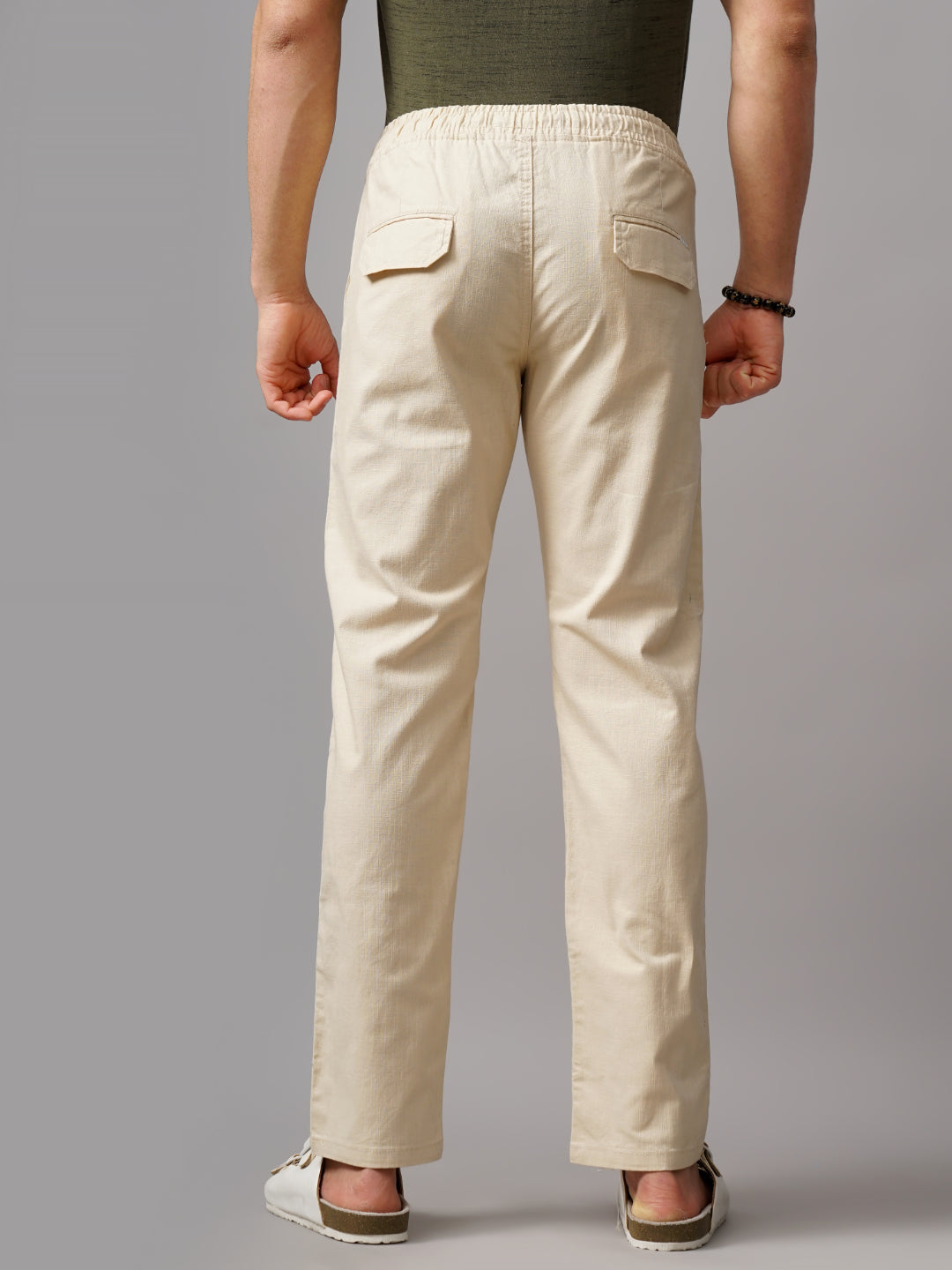 Men Darel Cream Linen Trouser