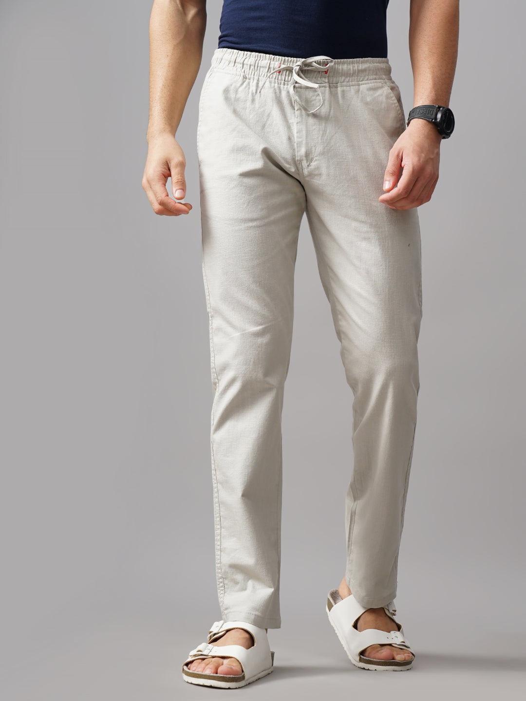 Men Darel Grey Linen Trouser