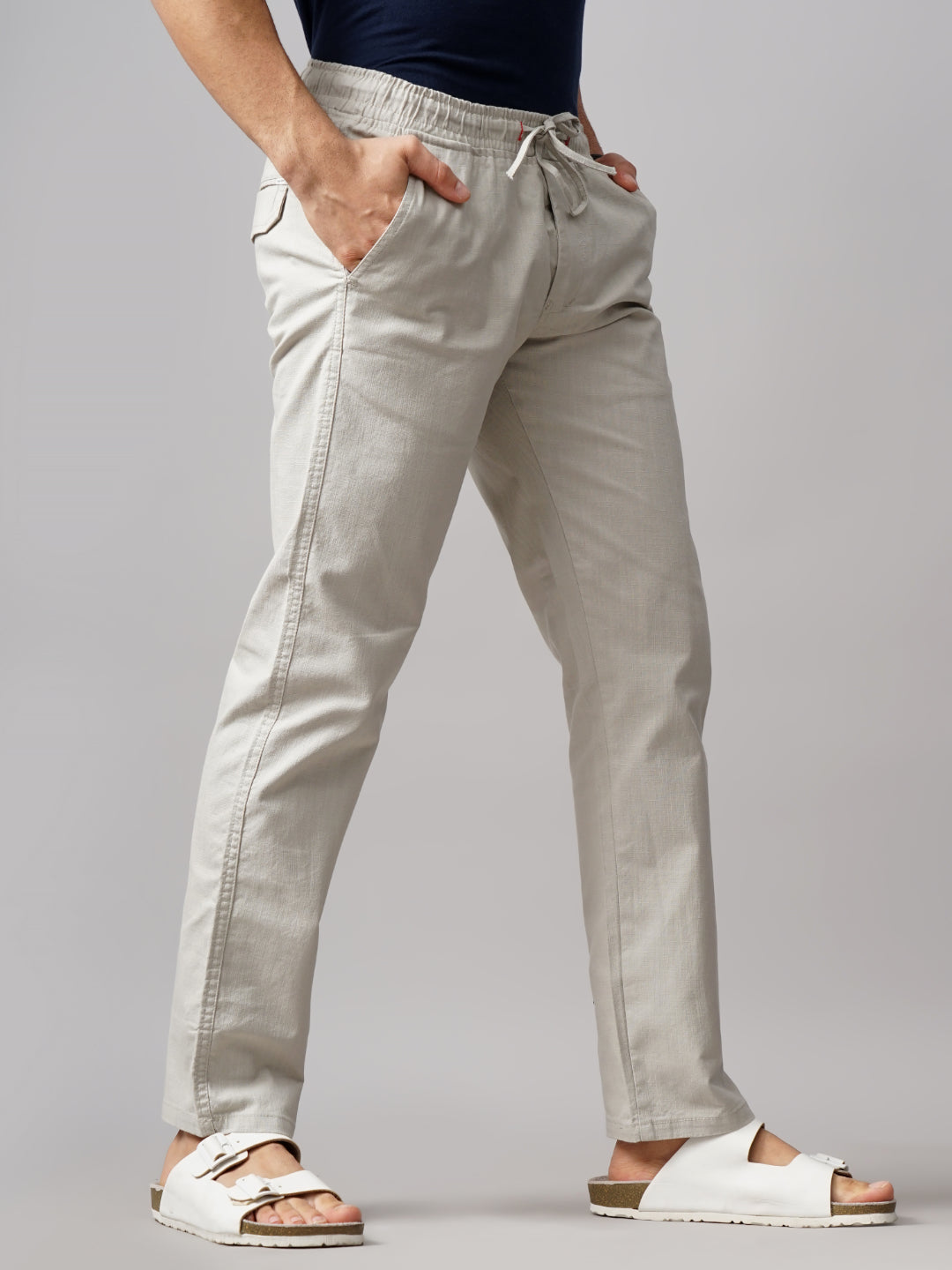 Men Darel Grey Linen Trouser