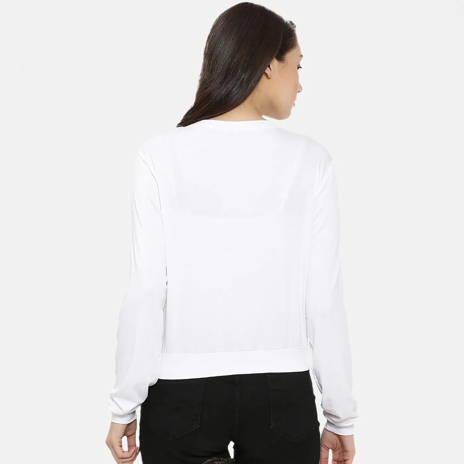 Women White Contrast Horizontal Striped Top