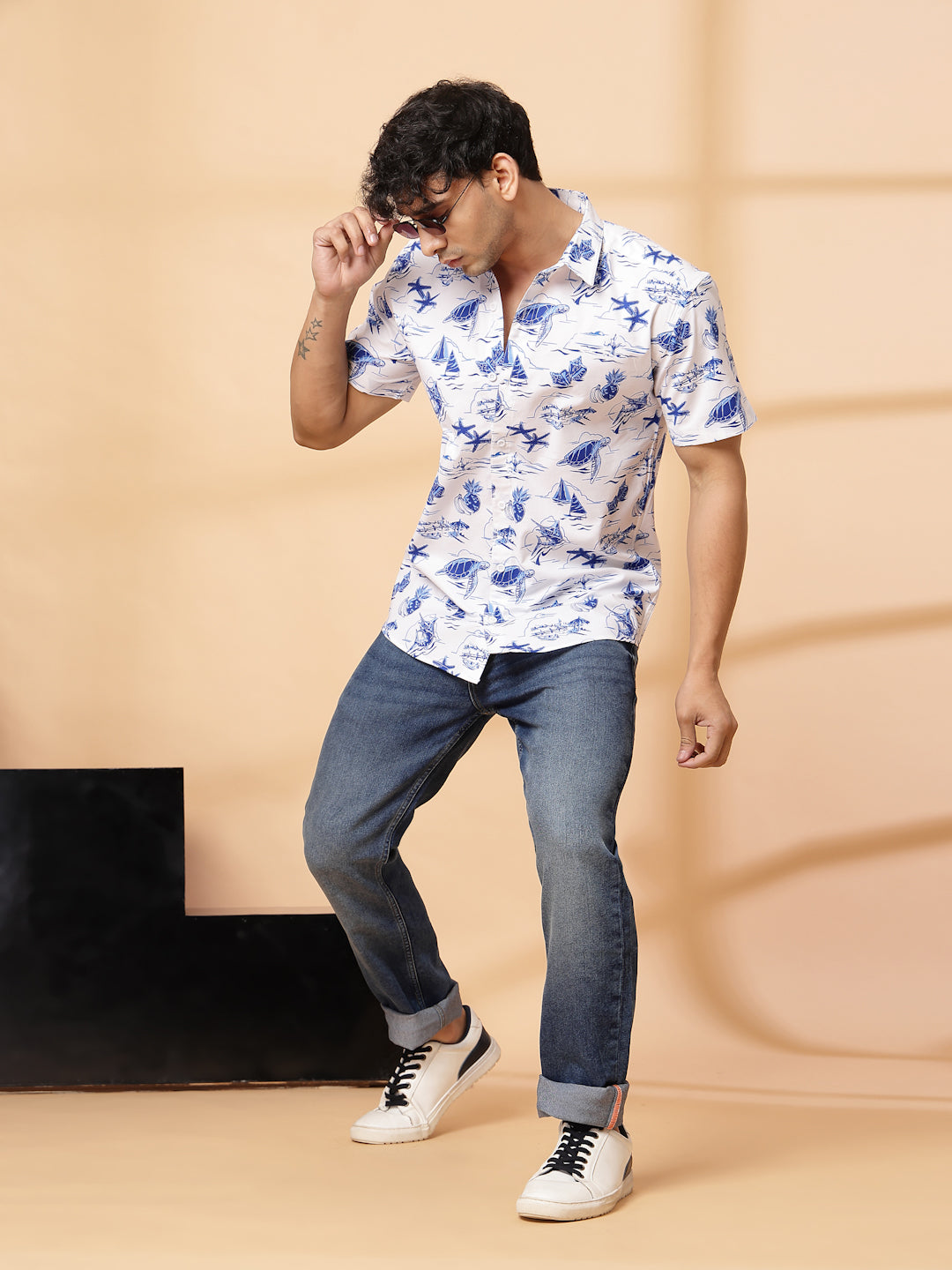 Men Coastal Vibes Cotton Fabric Shirt