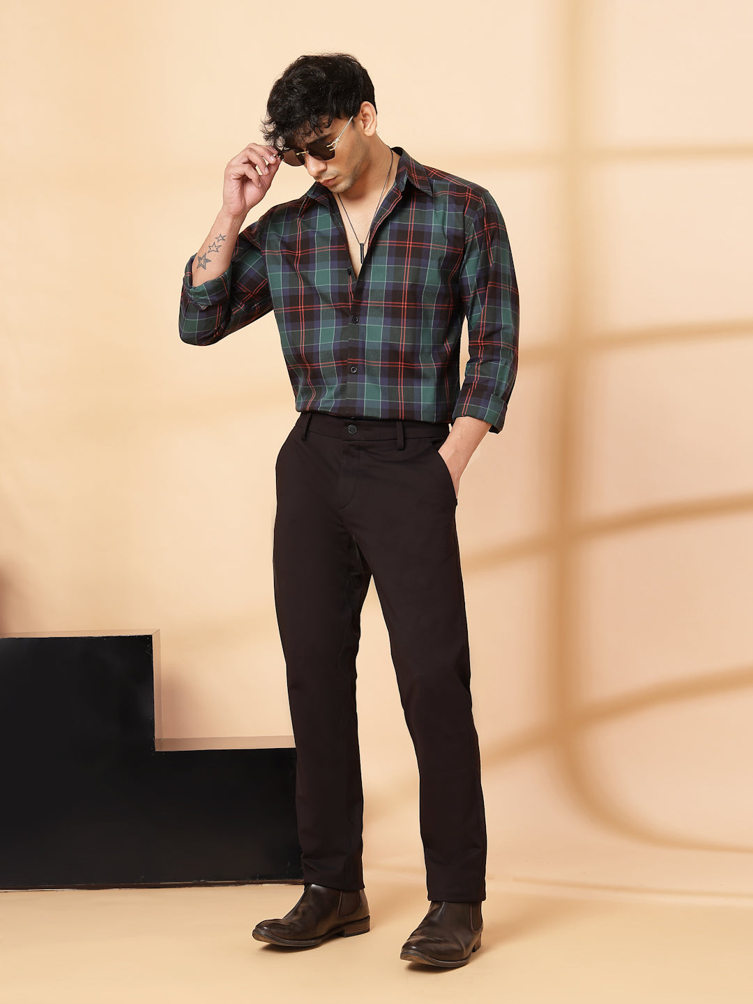 Men Classic Check Poplin Shirt