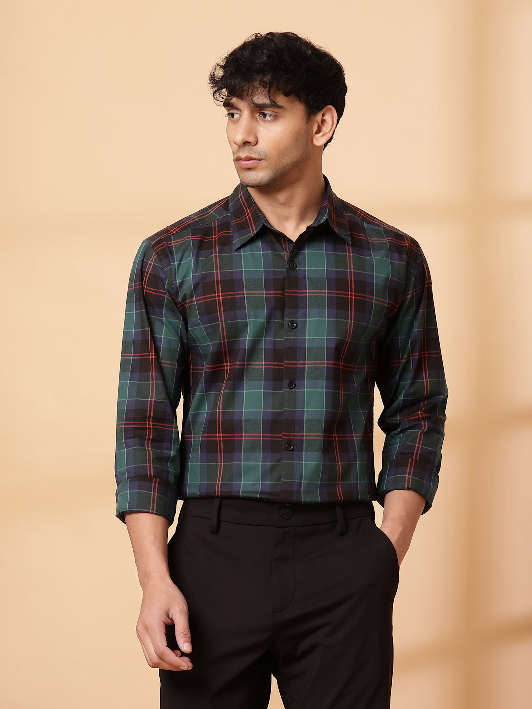 Men Classic Check Poplin Shirt