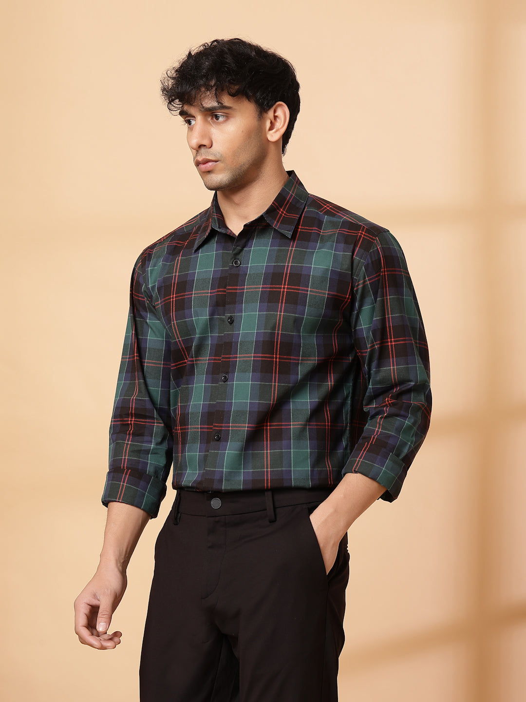 Men Classic Check Poplin Shirt
