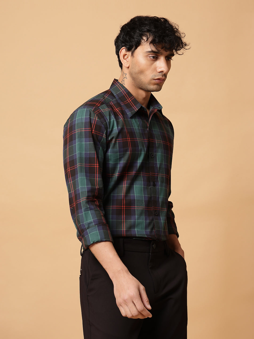 Men Classic Check Poplin Shirt