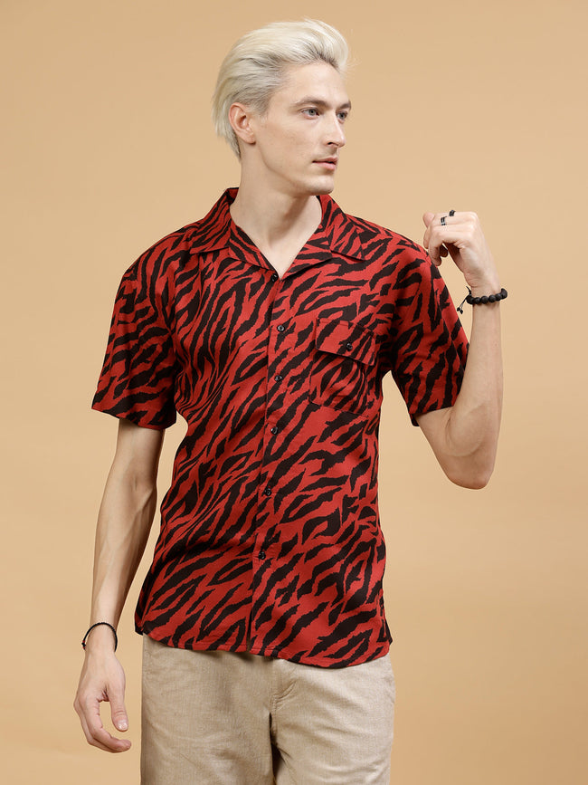 Men Allover Jungle Tribe PrinT-Shirt