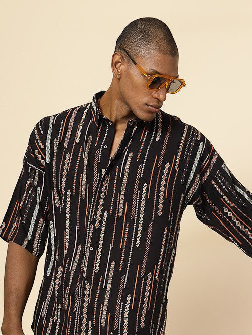 Men Modern Ethnic Print Shirt