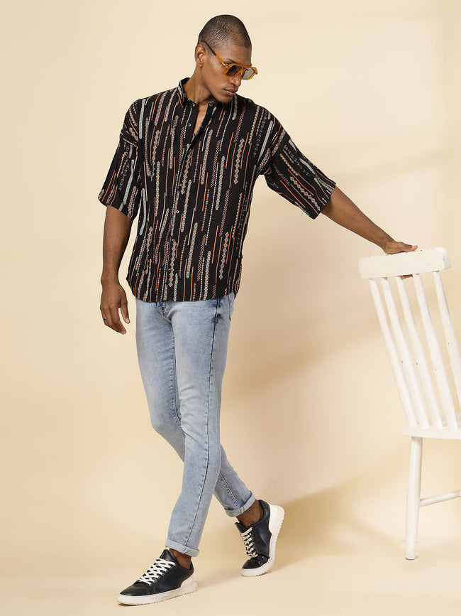 Men Modern Ethnic Print Shirt