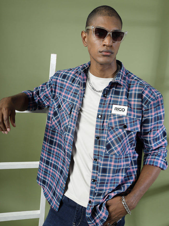 Men Checked Flannel Oversized Shacket