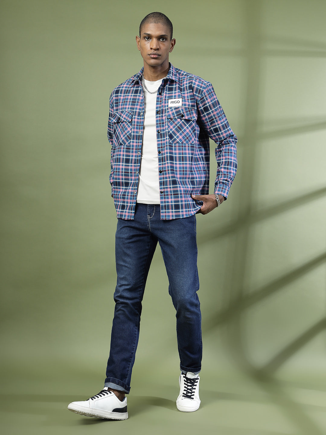 Men Checked Flannel Oversized Shacket