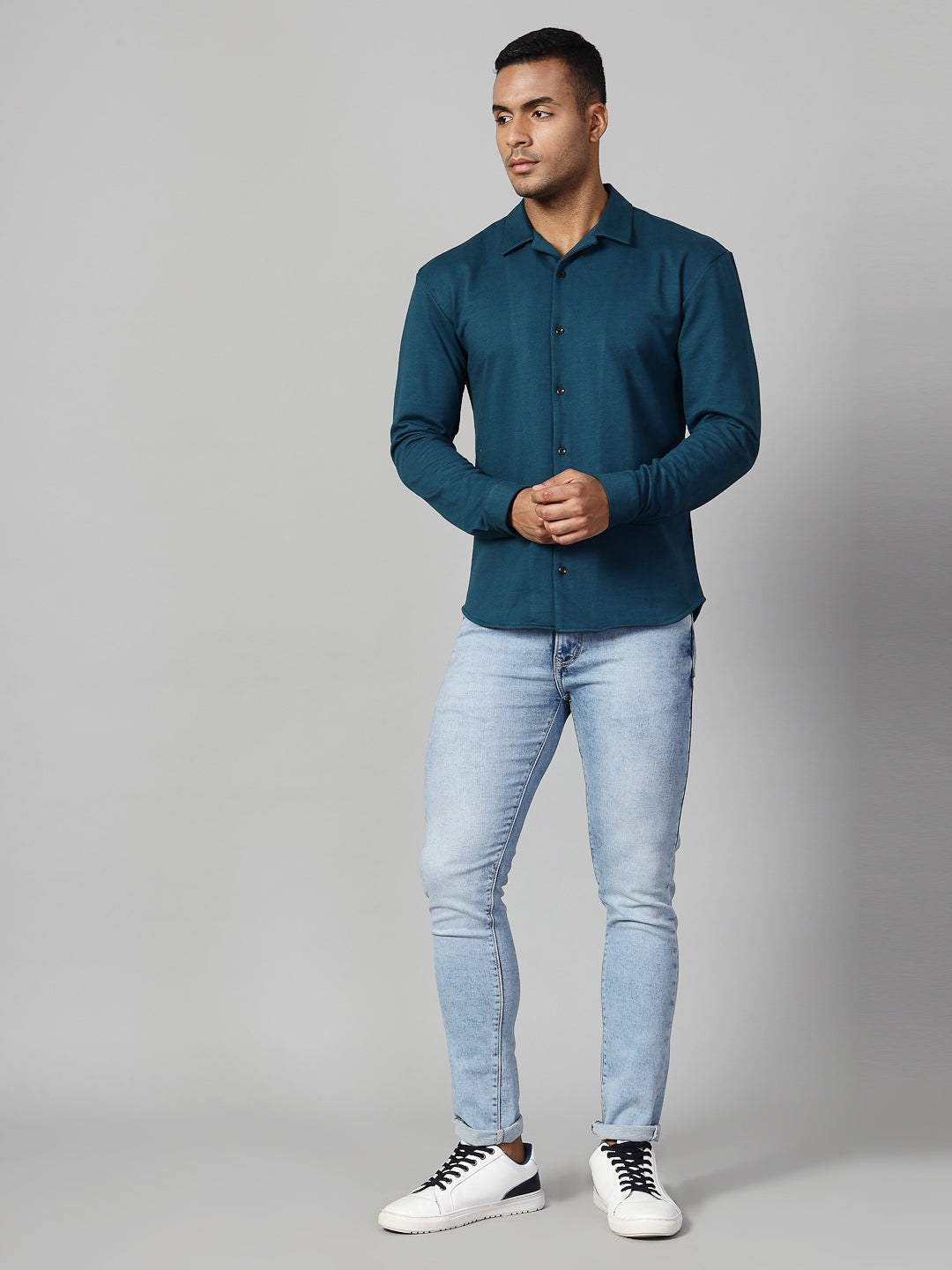 Men Classic Cuban Collar Terry Shirt