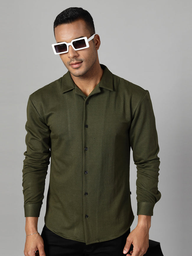 Men Classic Cuban Collar Terry Shirt