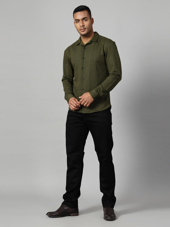 Men Classic Cuban Collar Terry Shirt