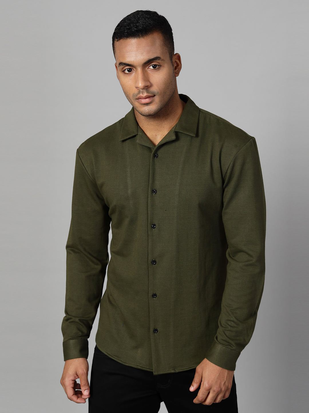 Men Classic Cuban Collar Terry Shirt