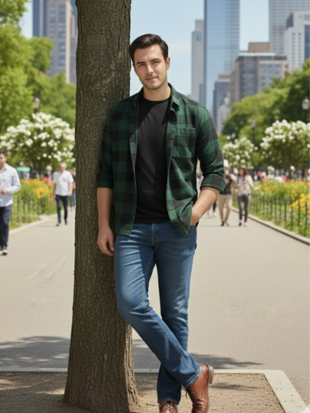 Men Multi Cut Away Collar Shirt