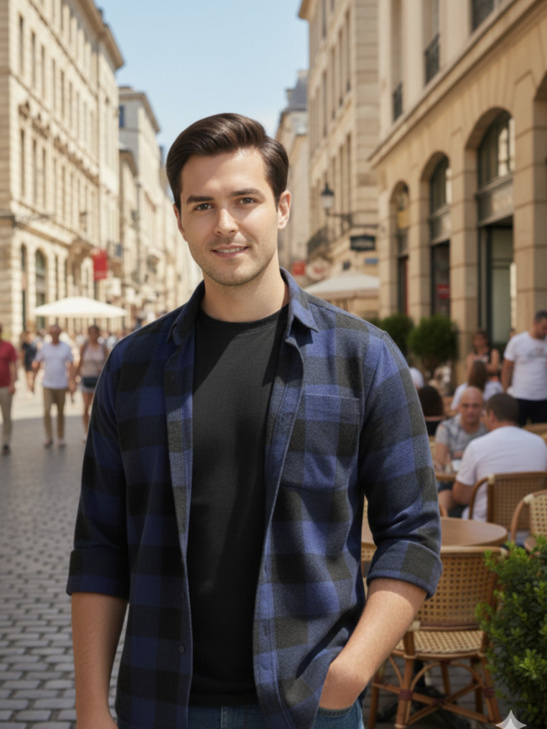 Men Multi Cut Away Collar Shirt