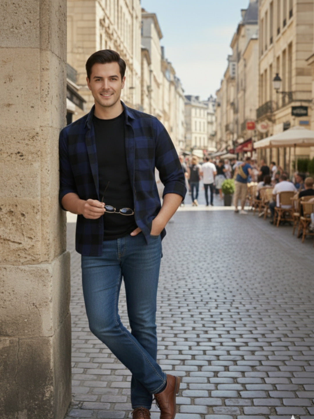 Men Multi Cut Away Collar Shirt