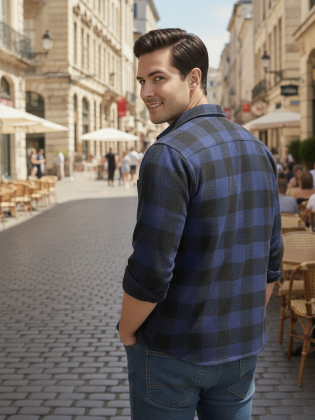 Men Multi Cut Away Collar Shirt