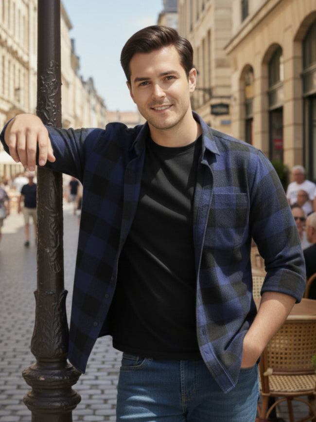 Men Multi Cut Away Collar Shirt