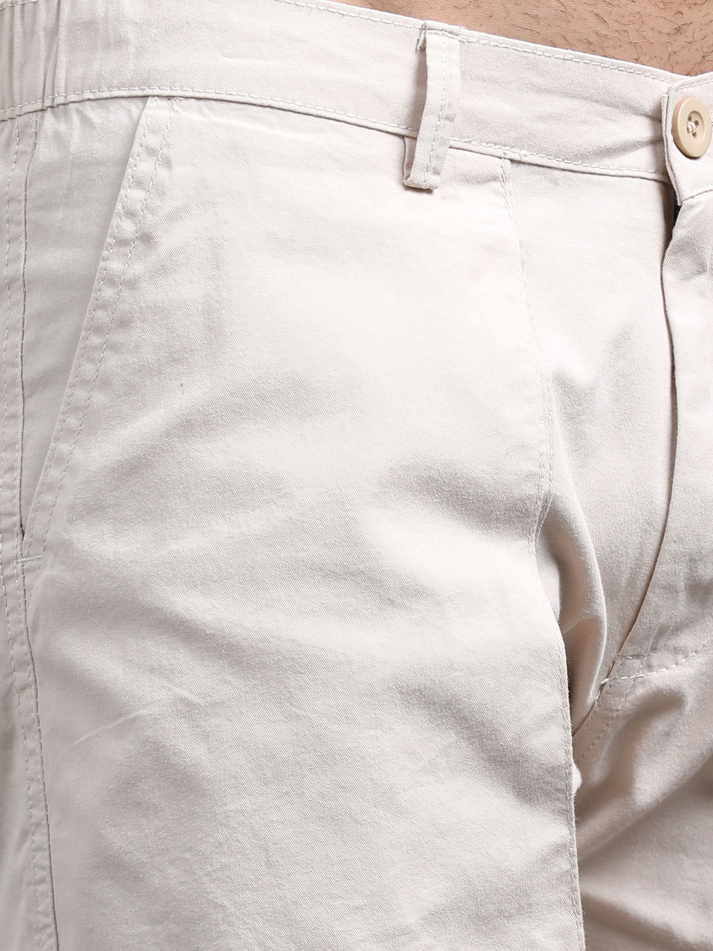 Men Pockit Beige Shorts