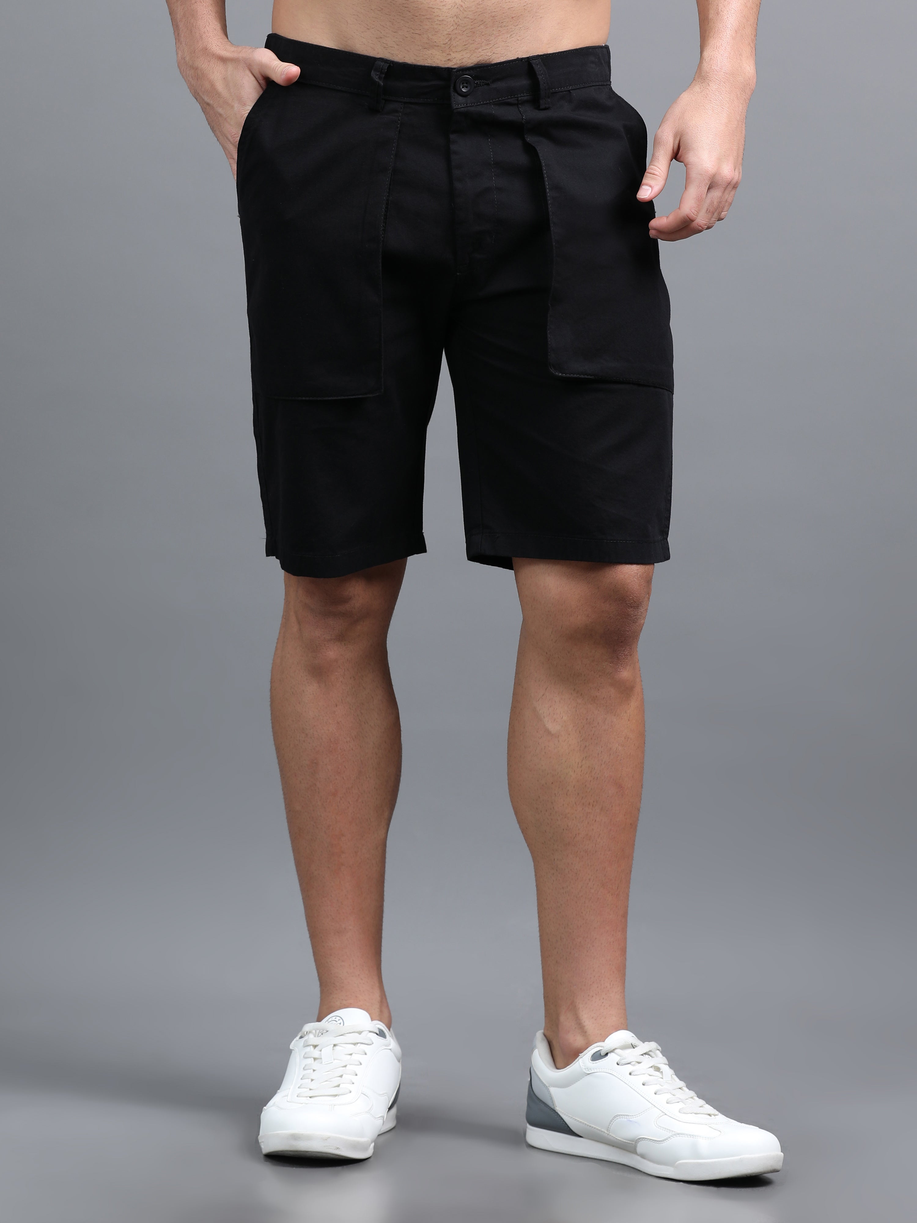 Men Pockit Black Shorts