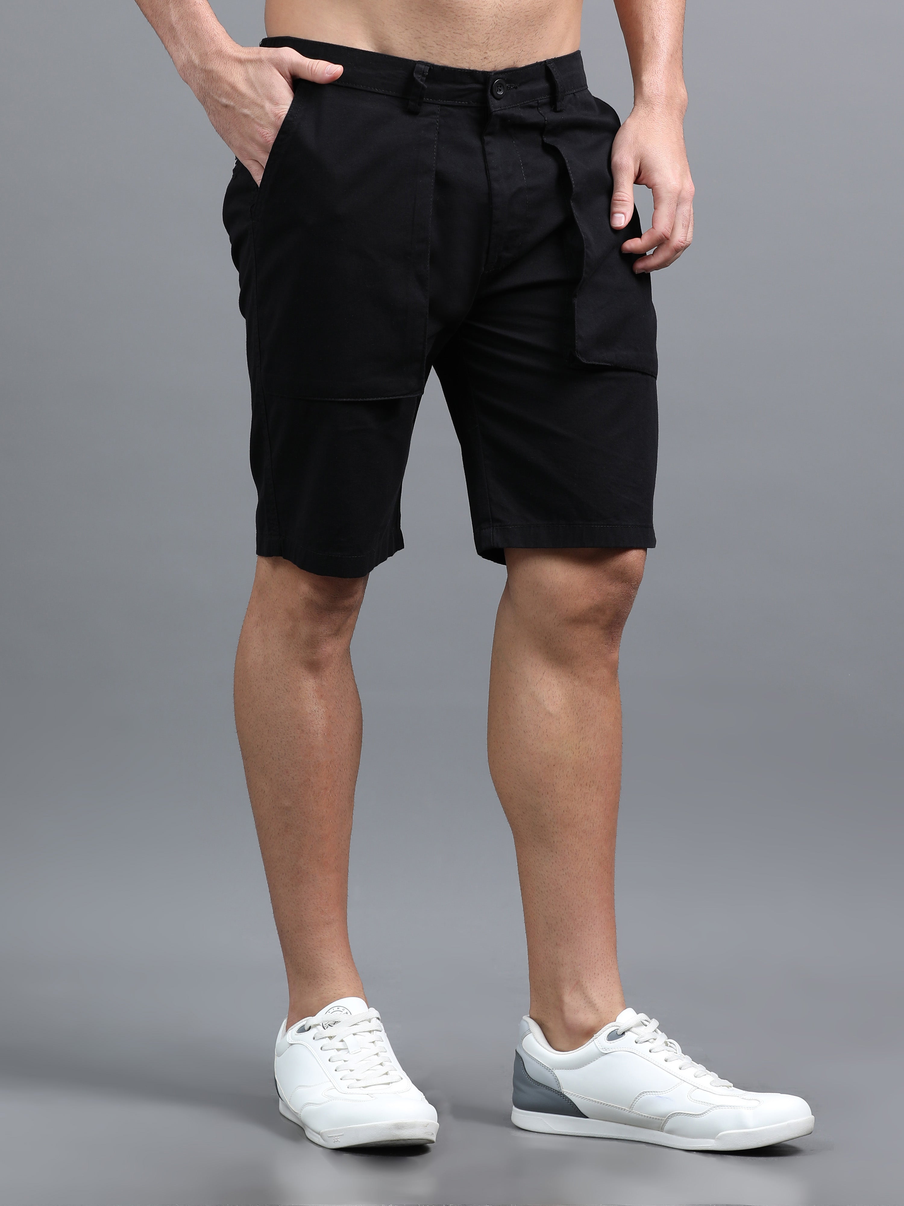 Men Pockit Black Shorts