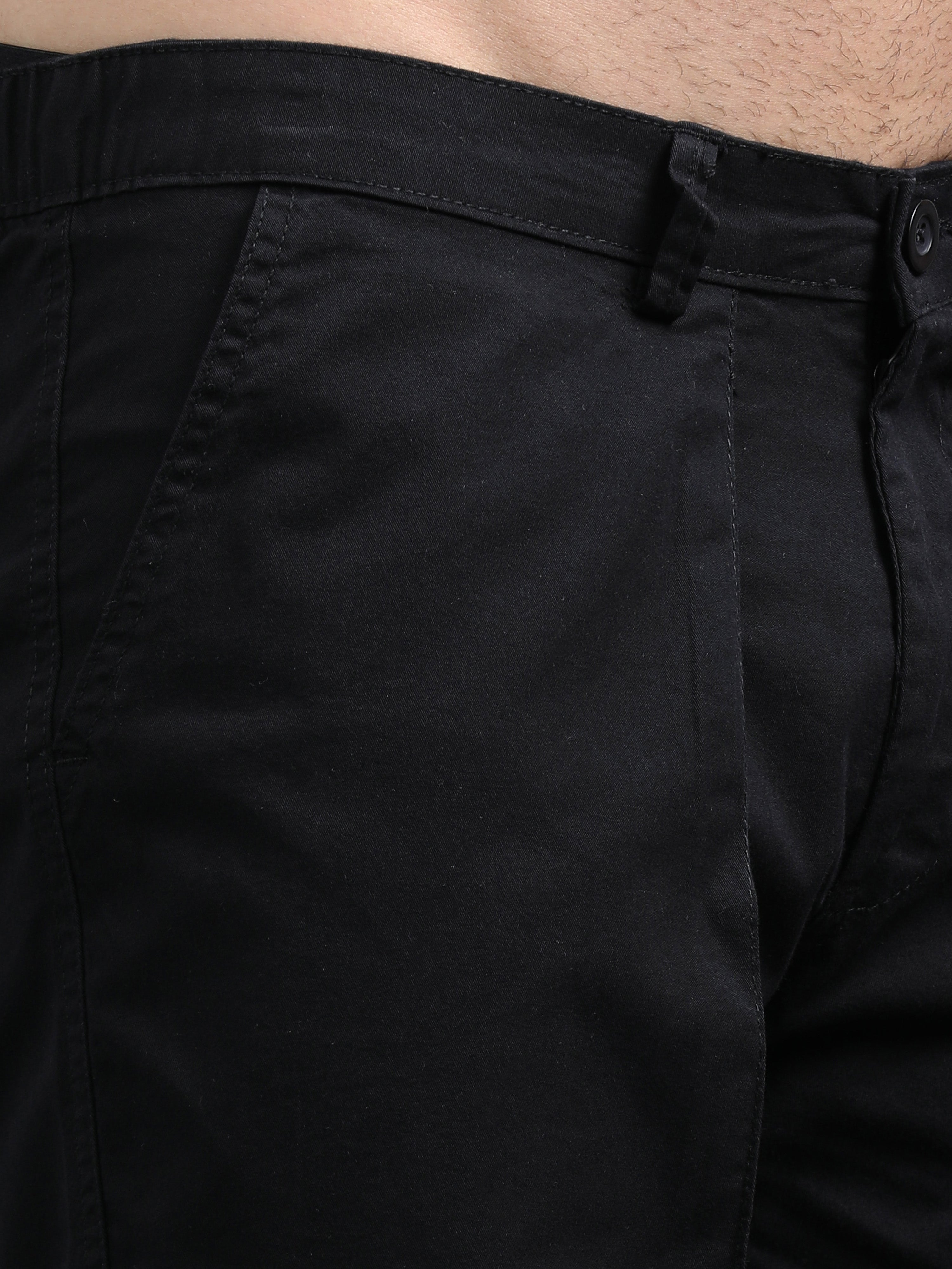 Men Pockit Black Shorts