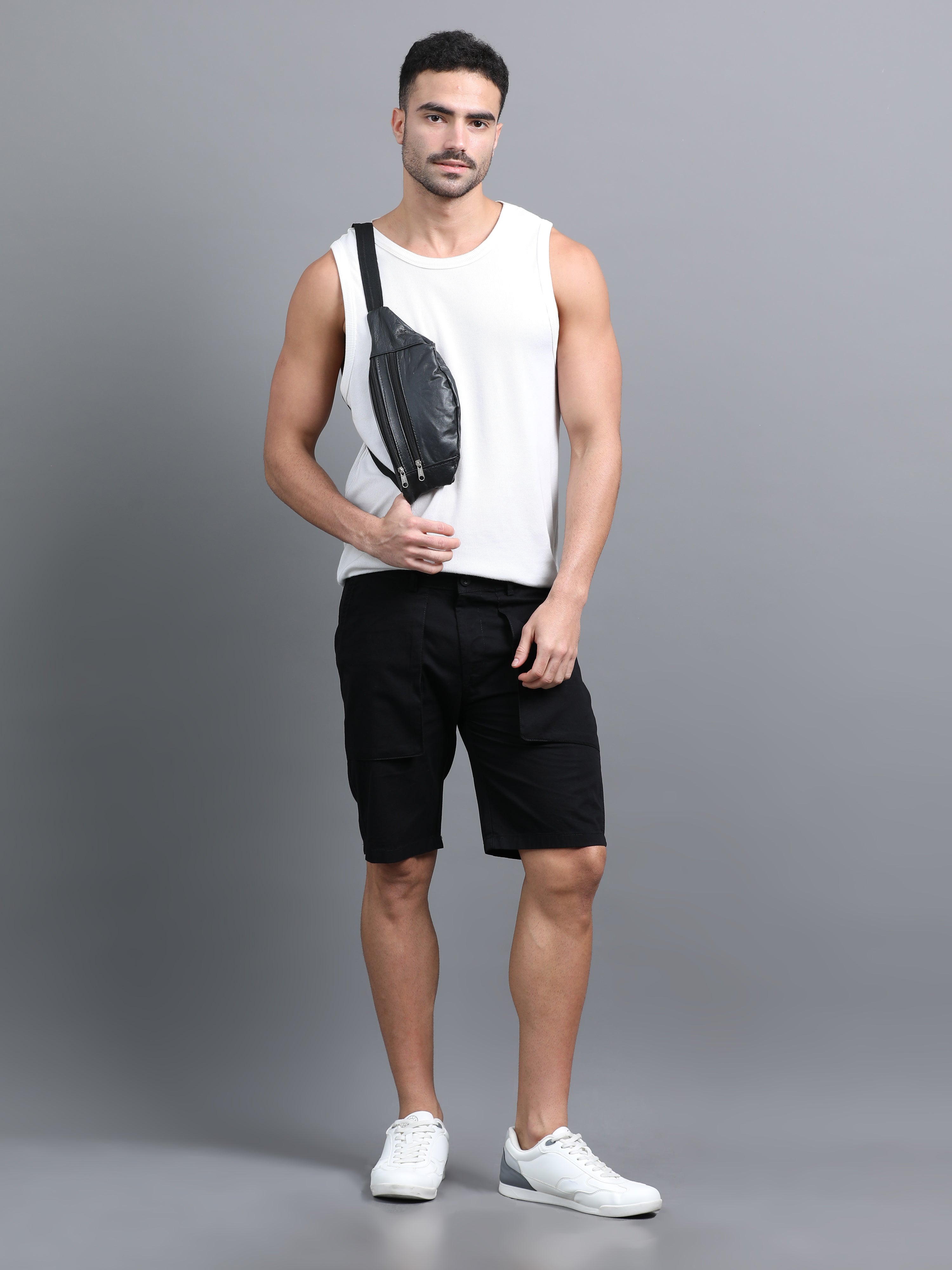 Men Pockit Black Shorts
