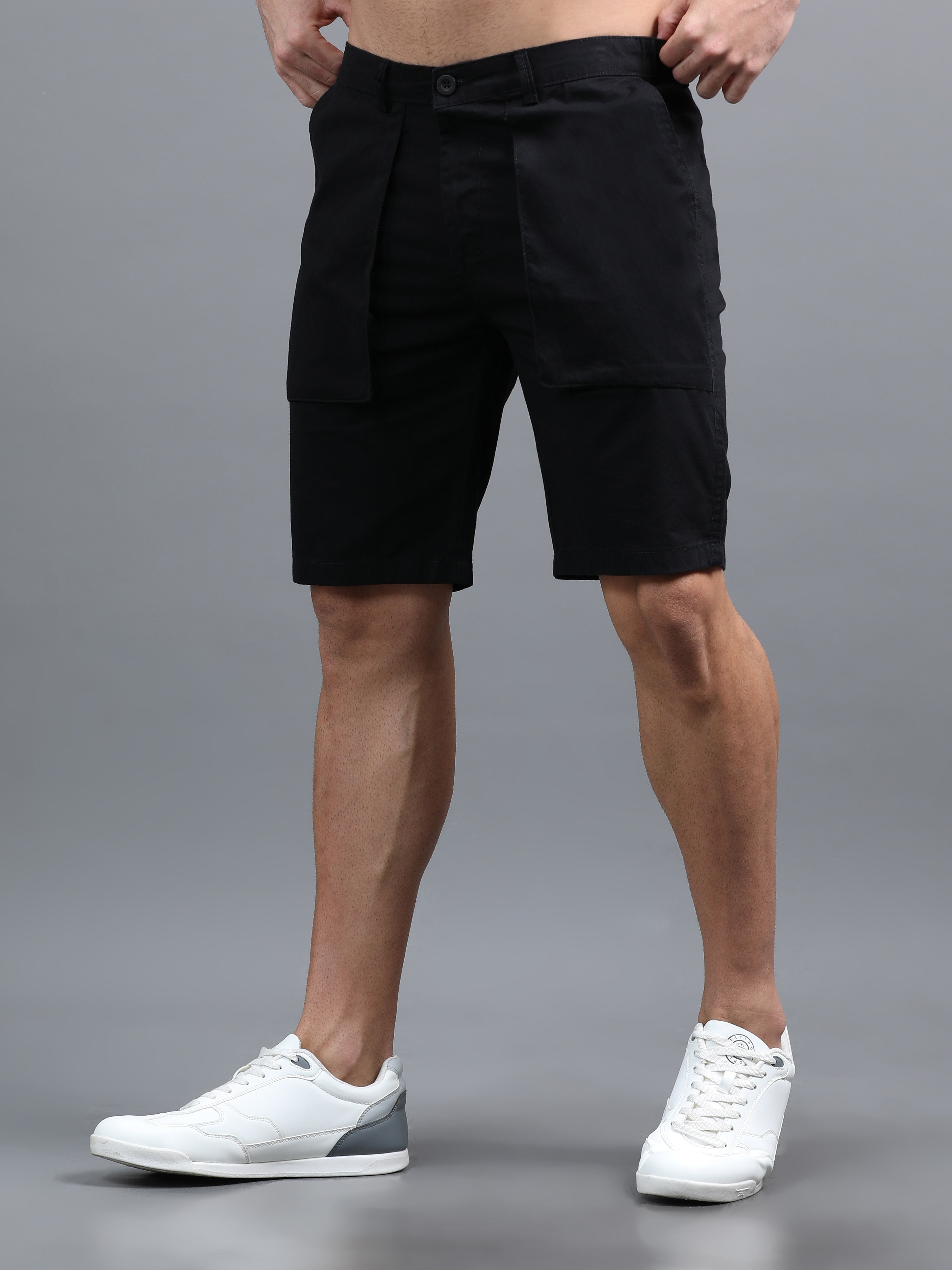 Men Pockit Black Shorts