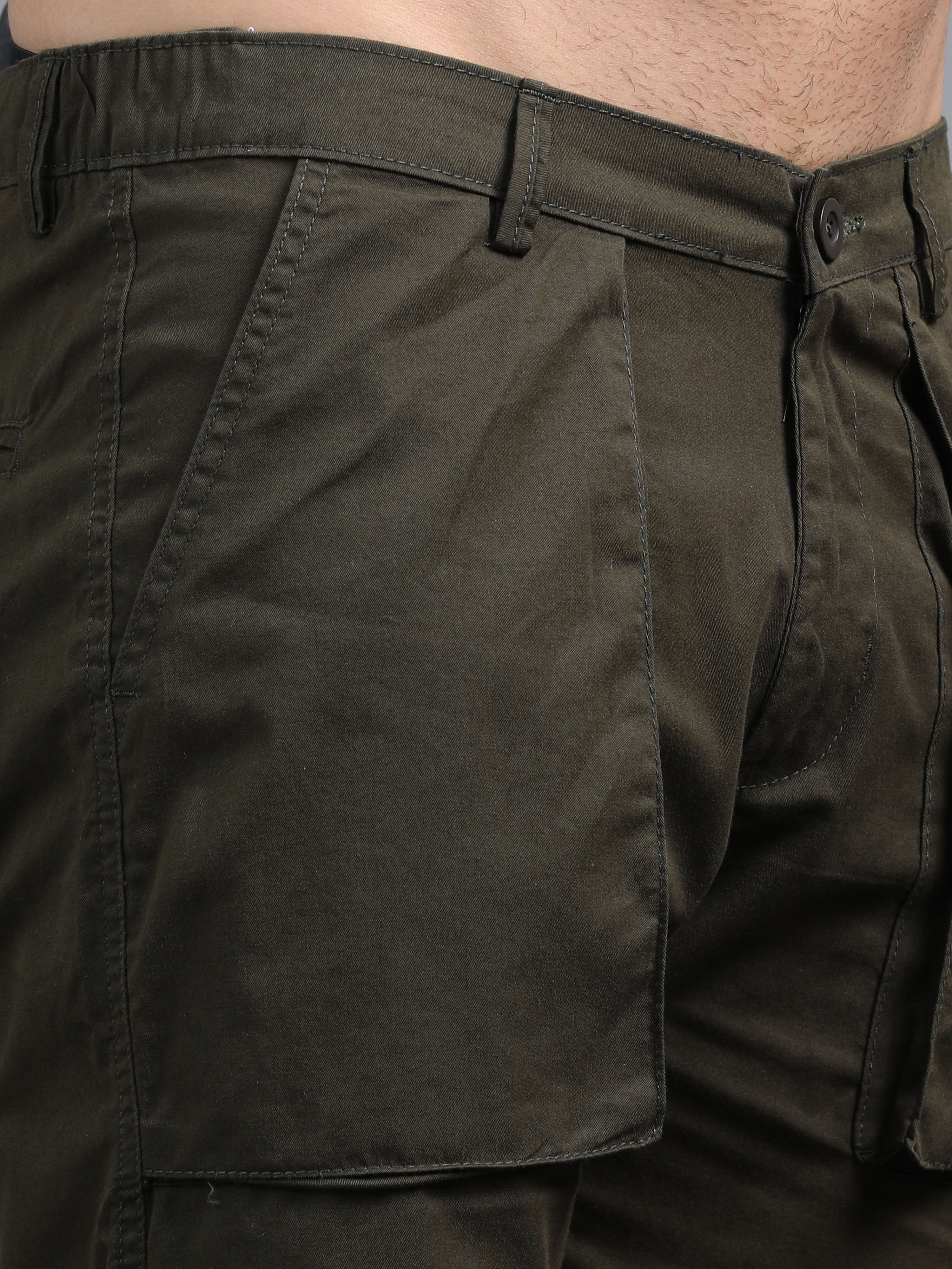 Men Pockit Olive Shorts