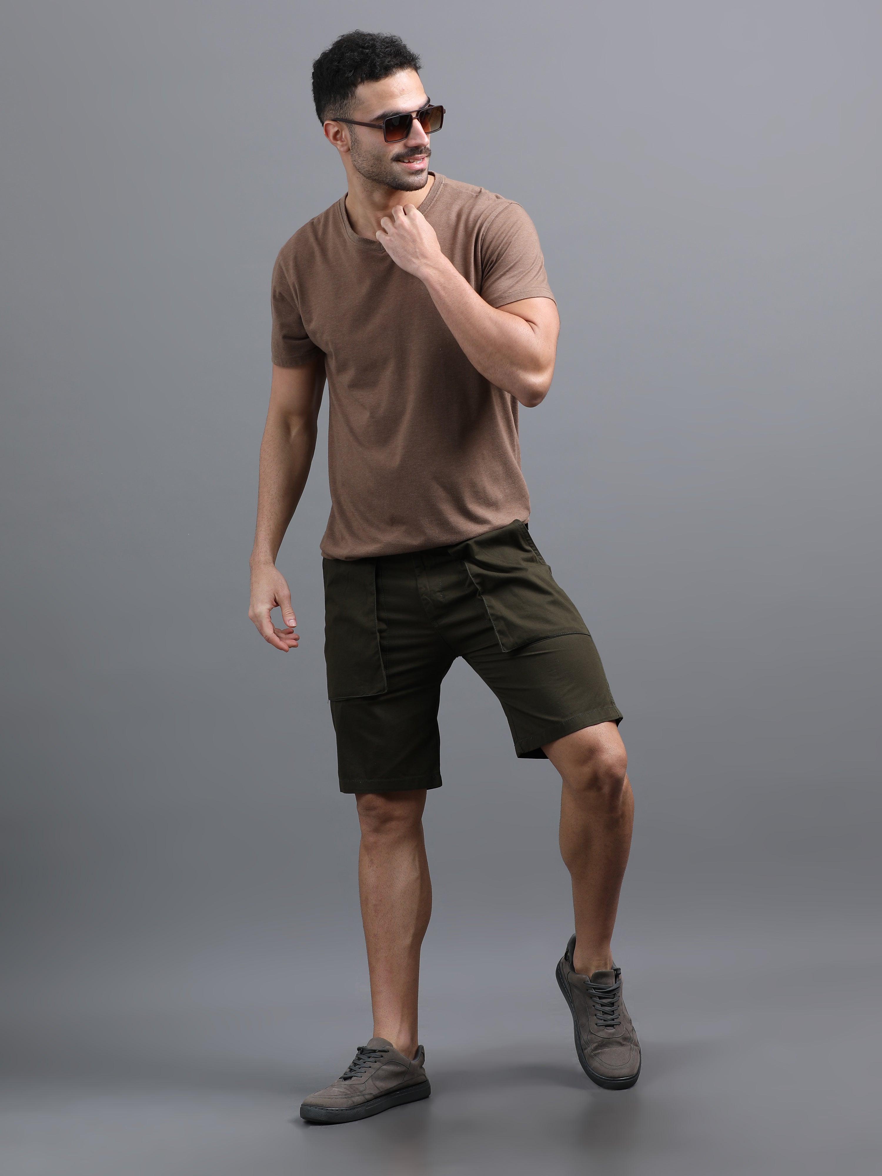 Men Pockit Olive Shorts