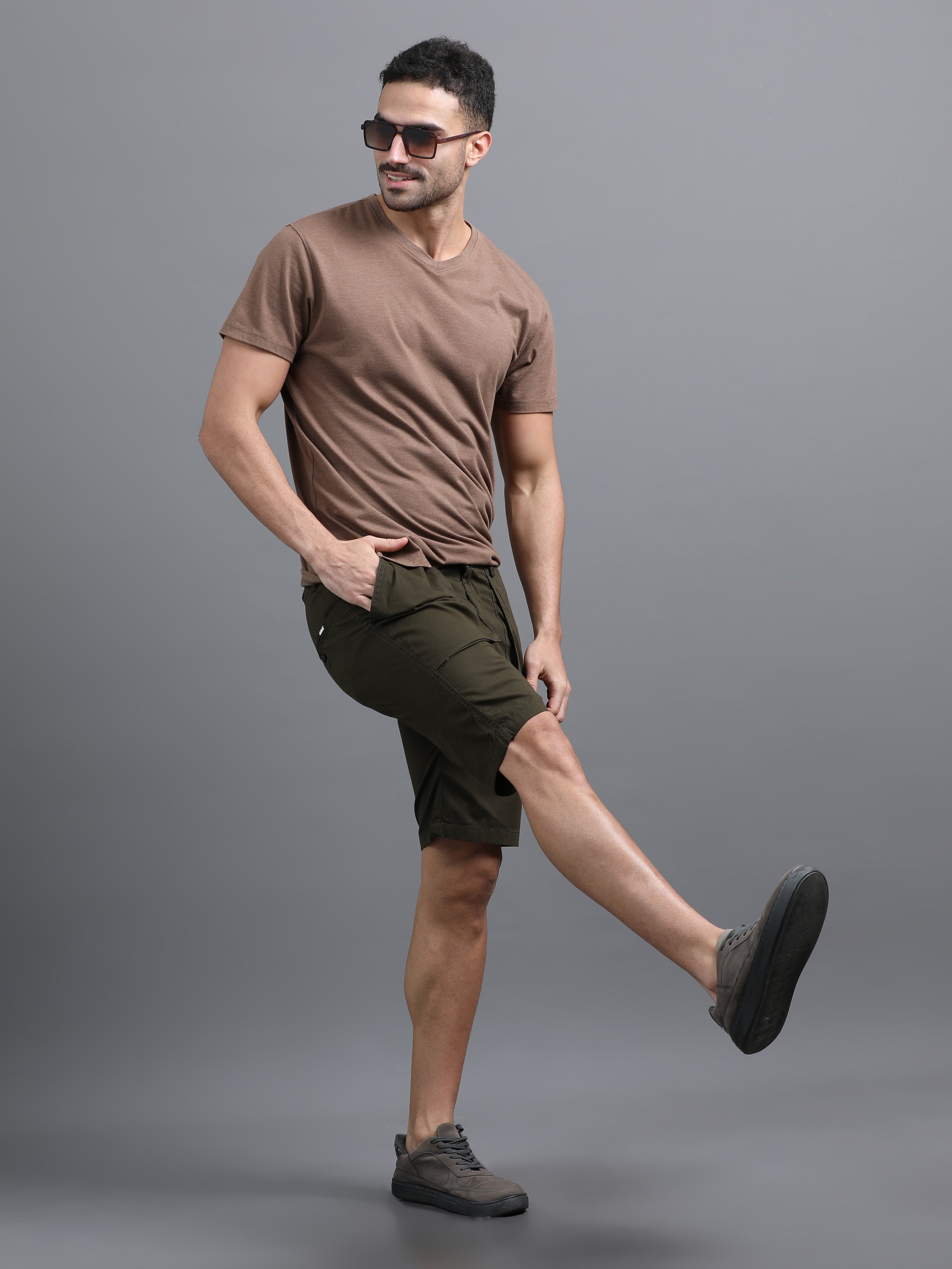 Men Pockit Olive Shorts