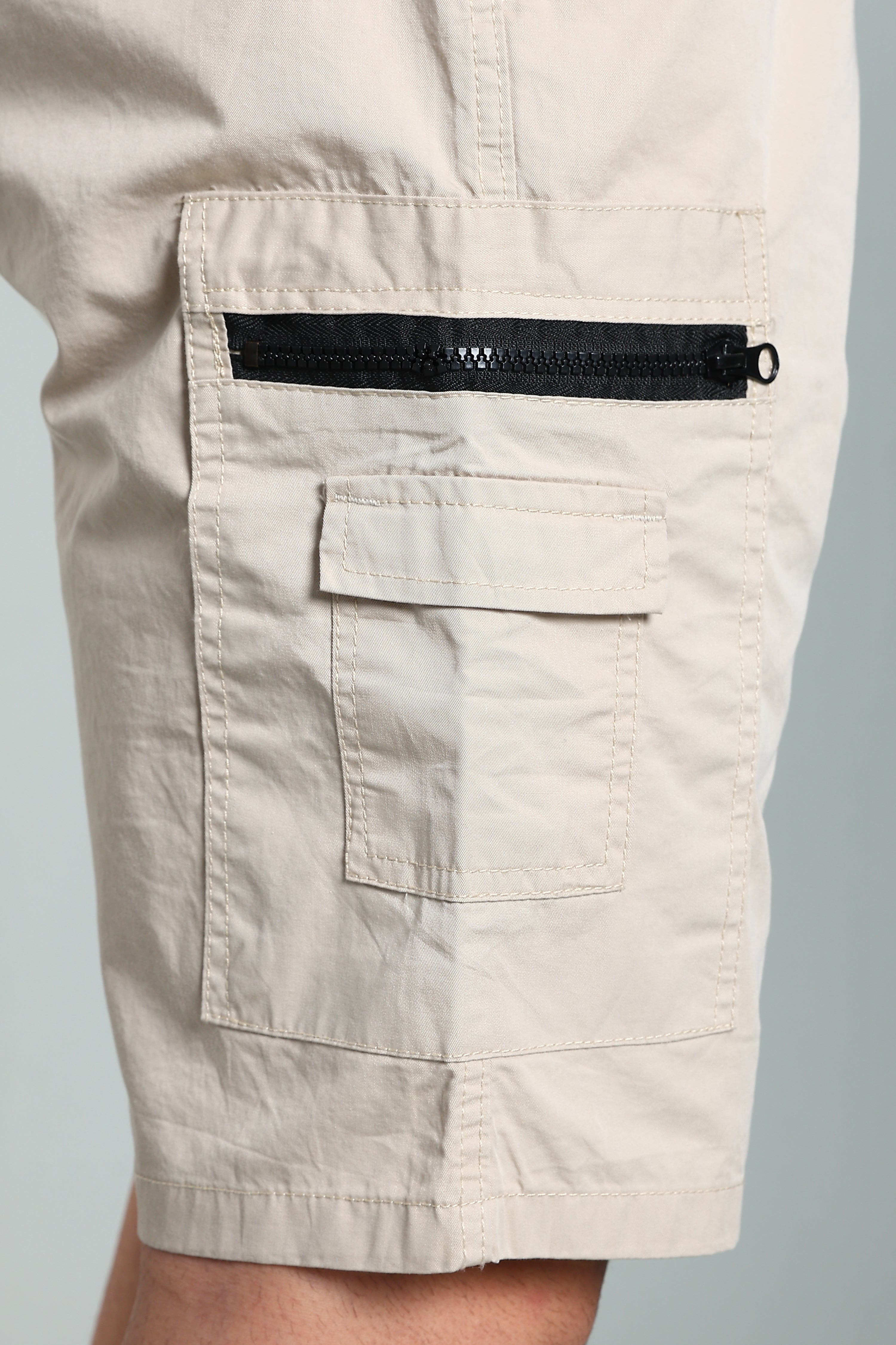 Men Trail Beige Cargo Shorts