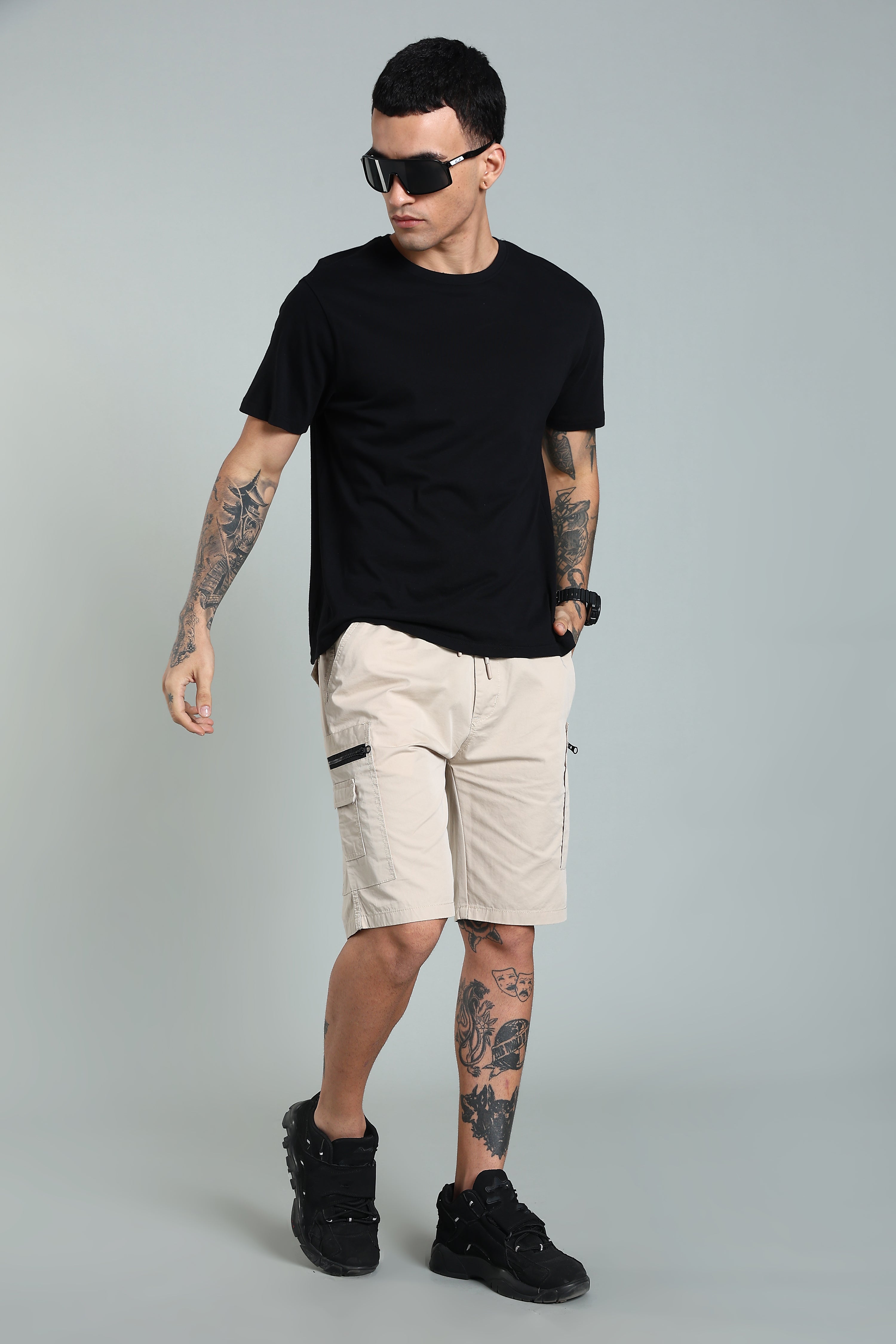 Men Trail Beige Cargo Shorts