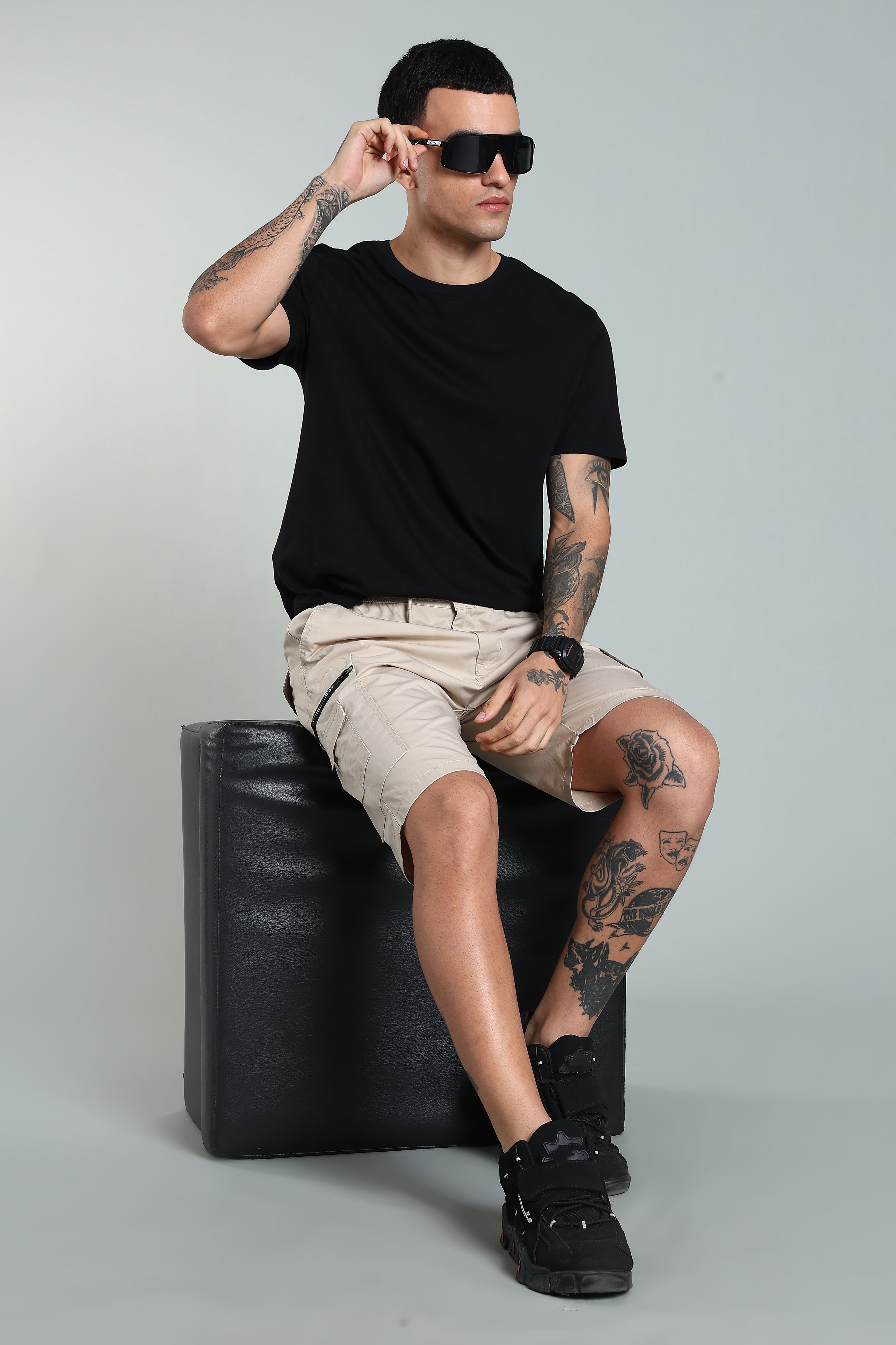 Men Trail Beige Cargo Shorts