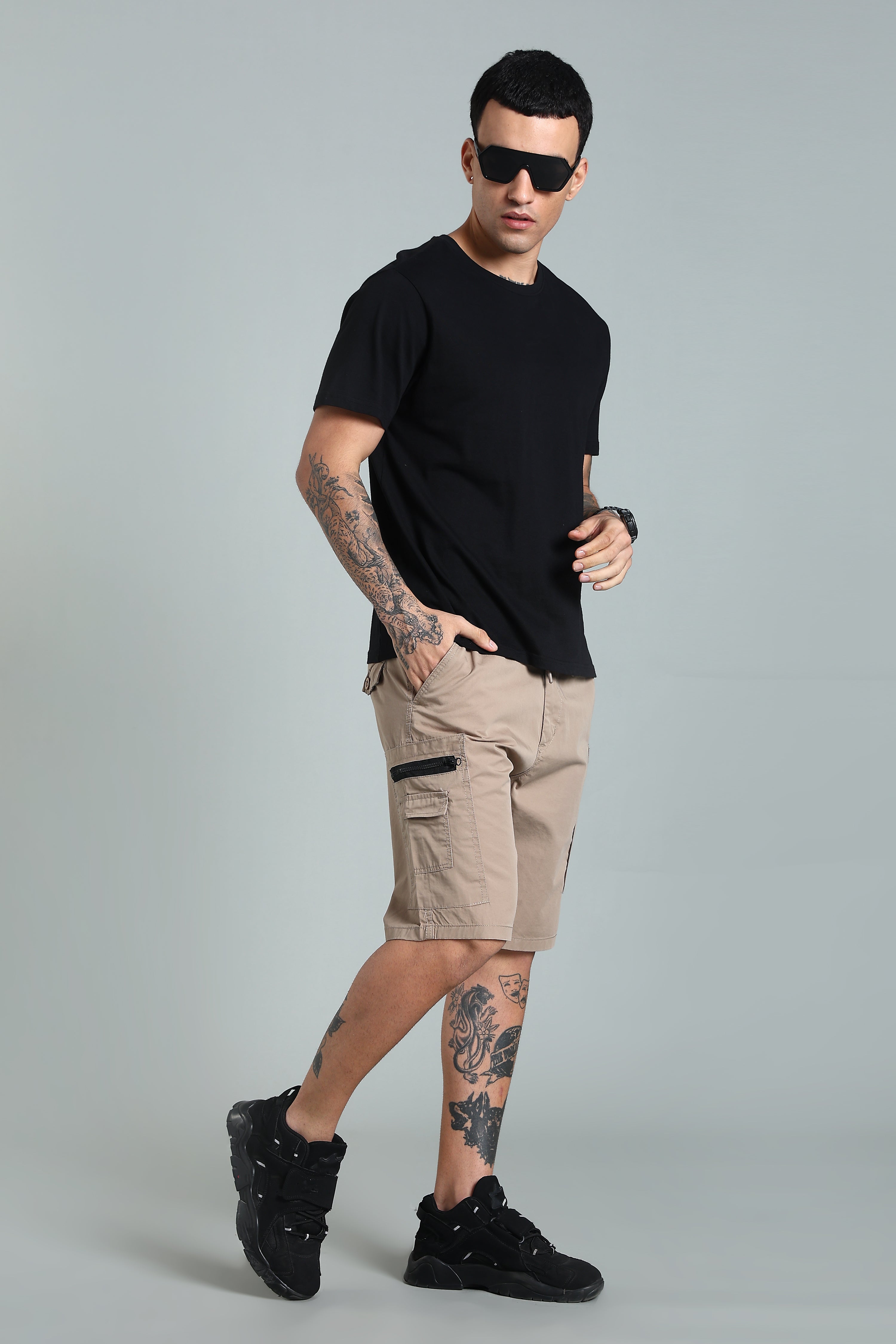 Men Trail Brown Cargo Shorts