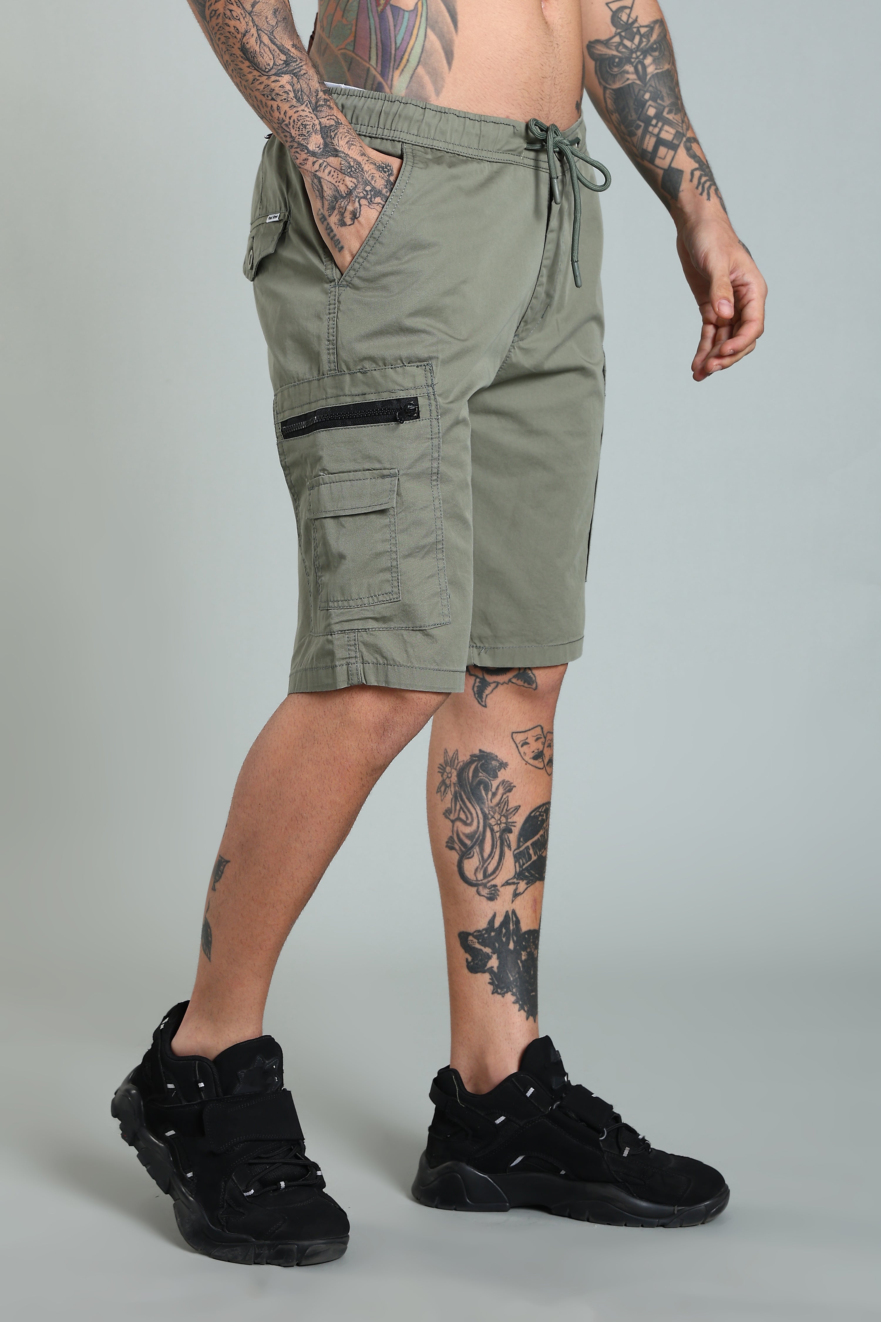 Men Trail Green Cargo Shorts
