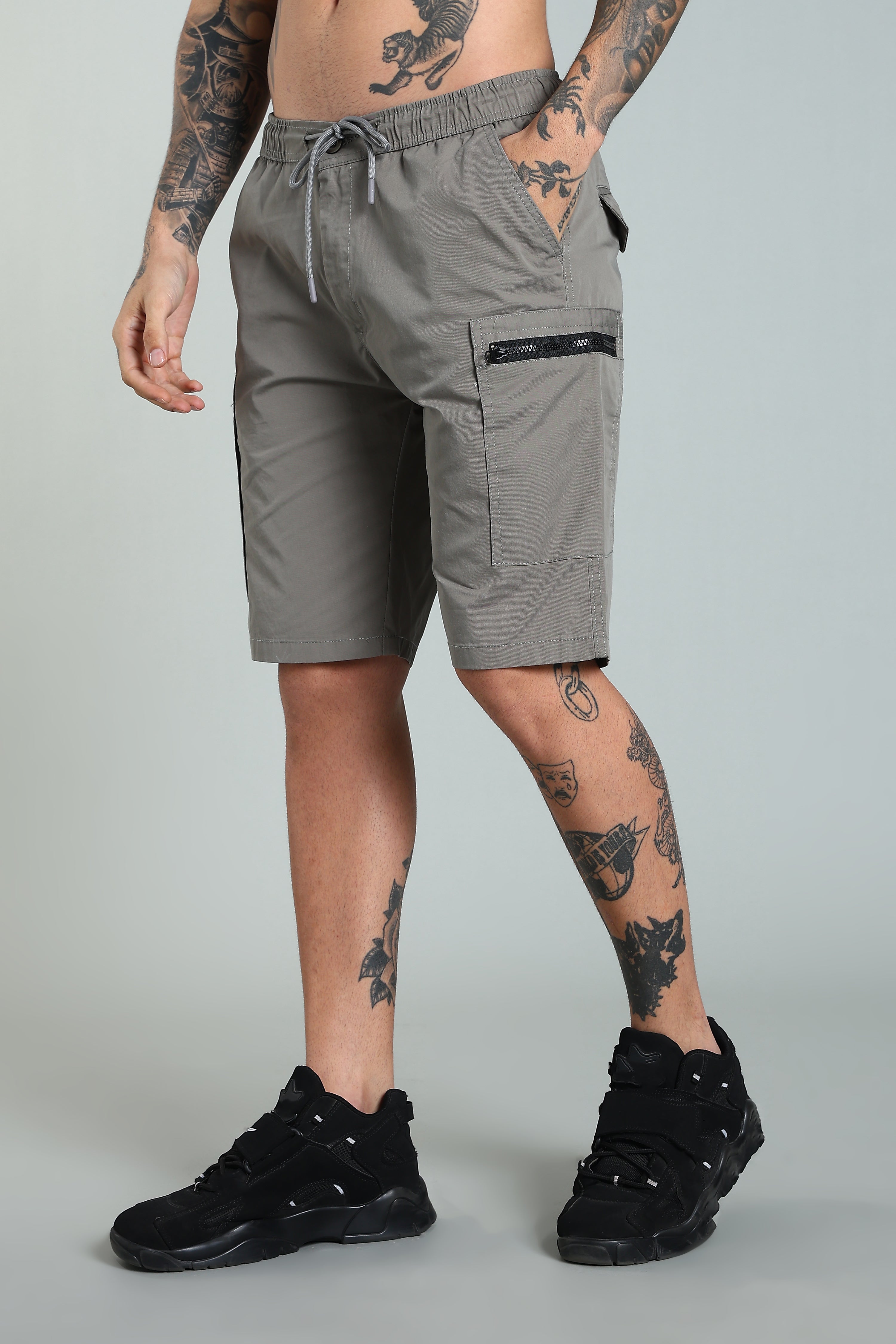 Men Trail Grey Cargo Shorts