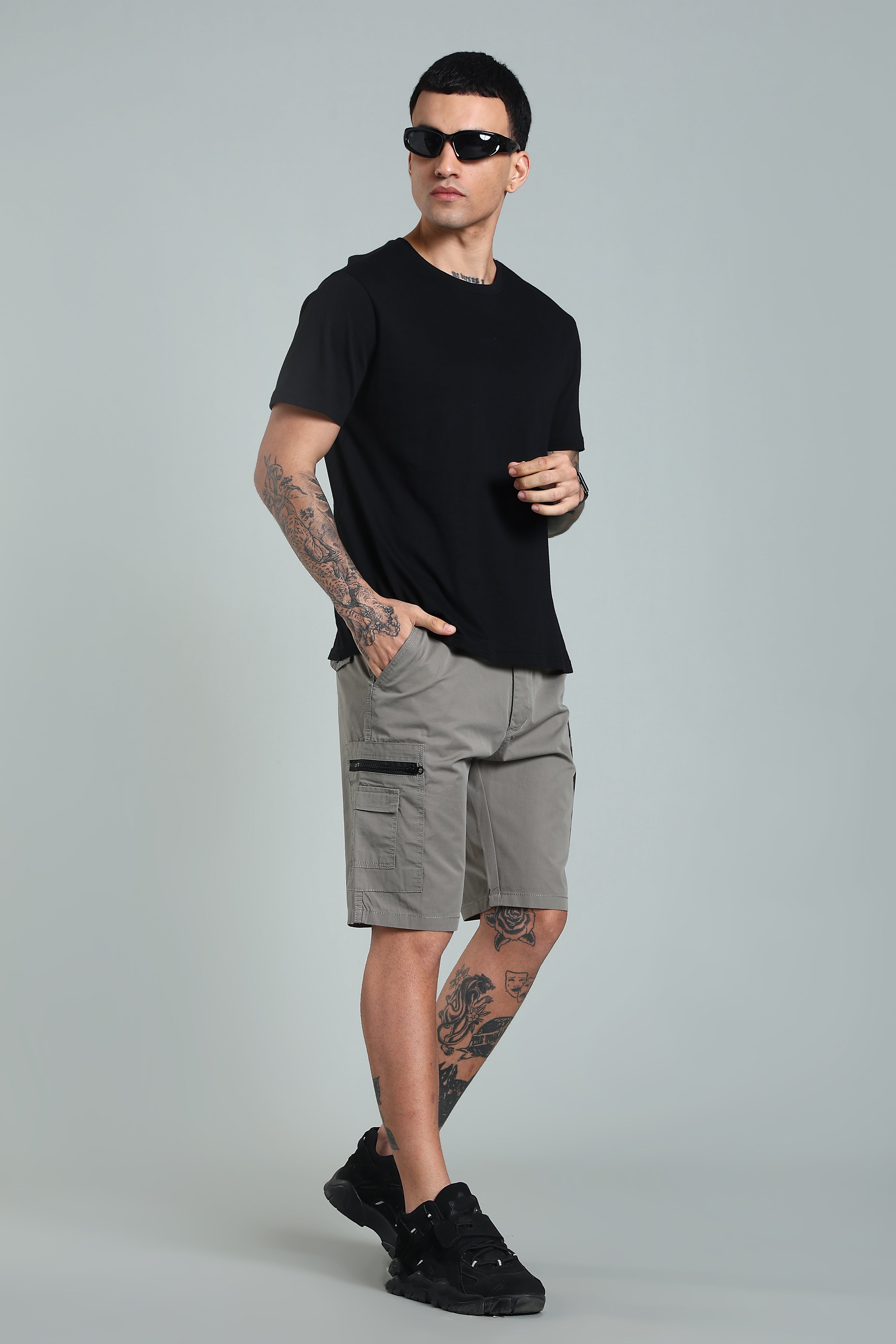 Men Trail Grey Cargo Shorts