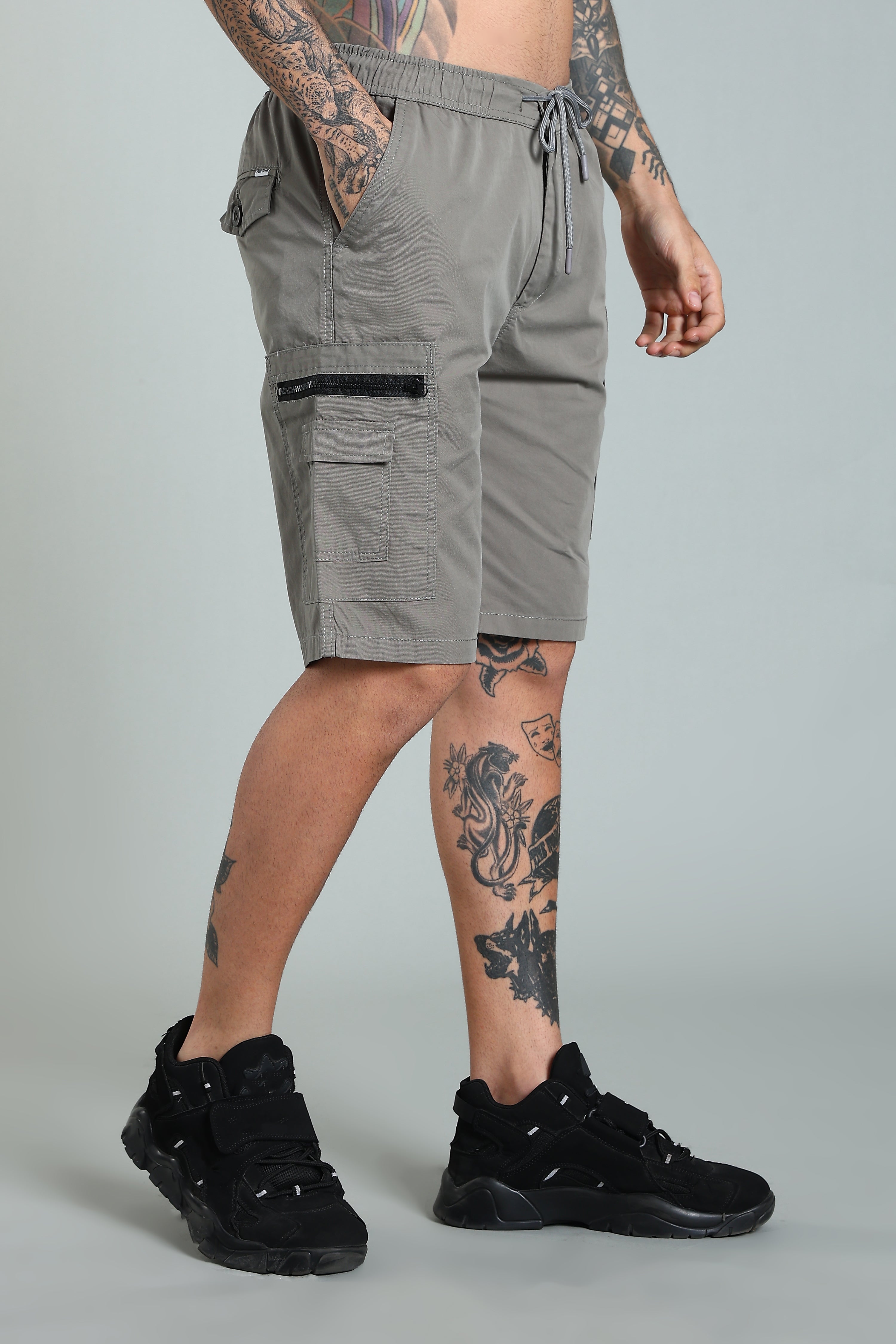 Men Trail Grey Cargo Shorts