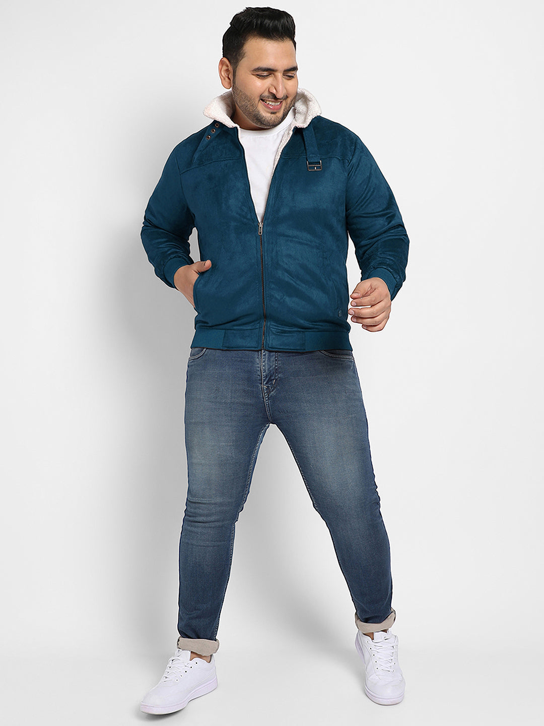 Men Admiral Suede Bomber Jacket