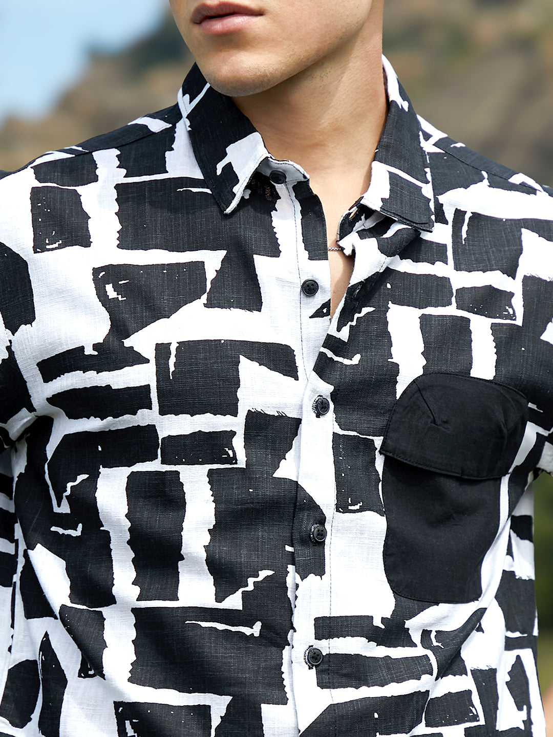 Men Man Made Fabric Oversized Printed Shirt